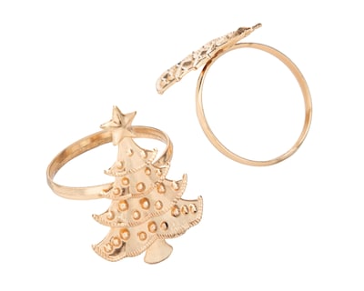 Foto 2 | Anillos para Servilleta de Navidad Pine Set de Plástico 4 Piezas