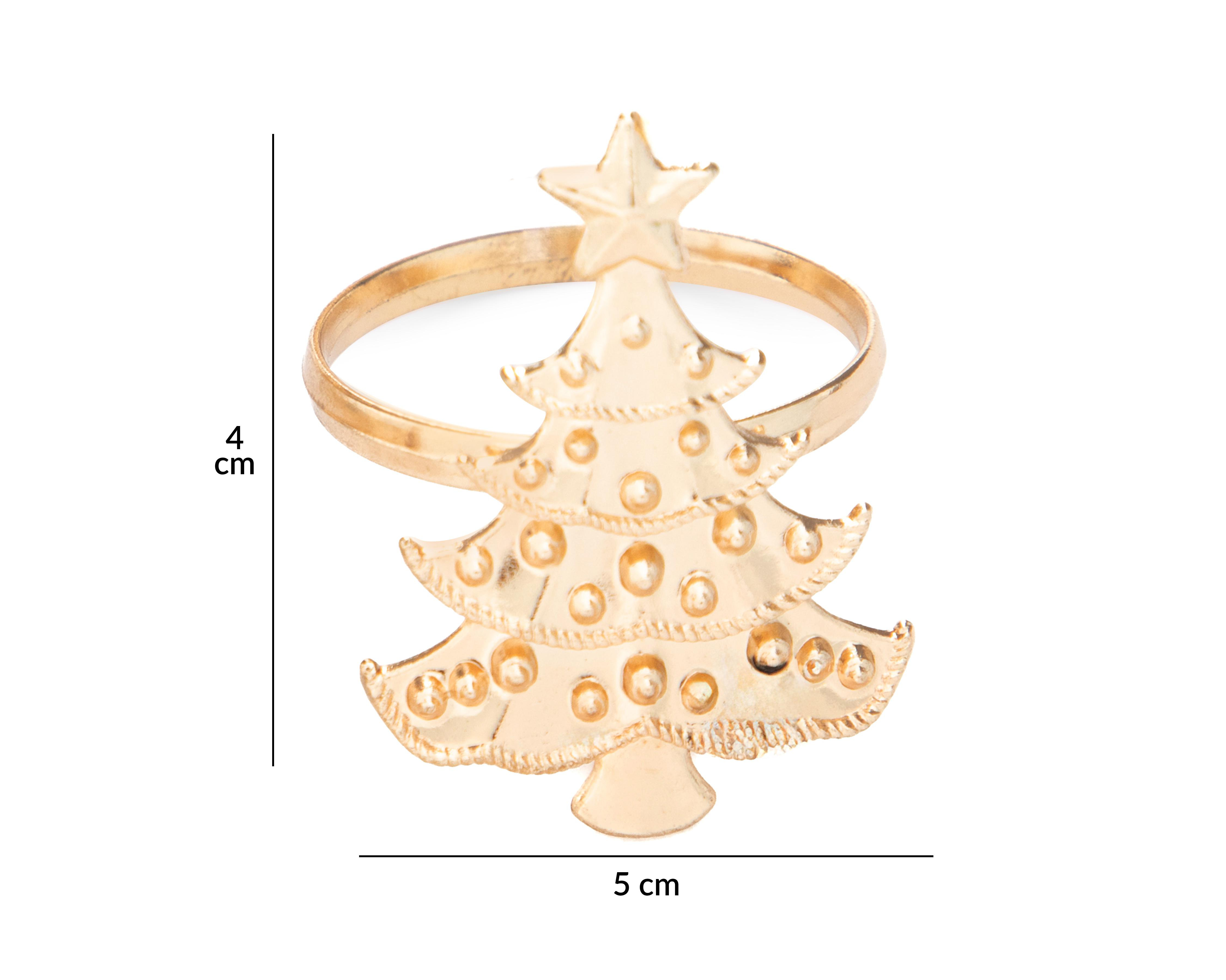 Foto 6 pulgar | Anillos para Servilleta de Navidad Pine Set de Plástico 4 Piezas
