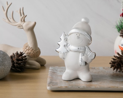 Foto 5 | Escultura de Hombre de Nieve de Navidad Cassie B de Cerámica