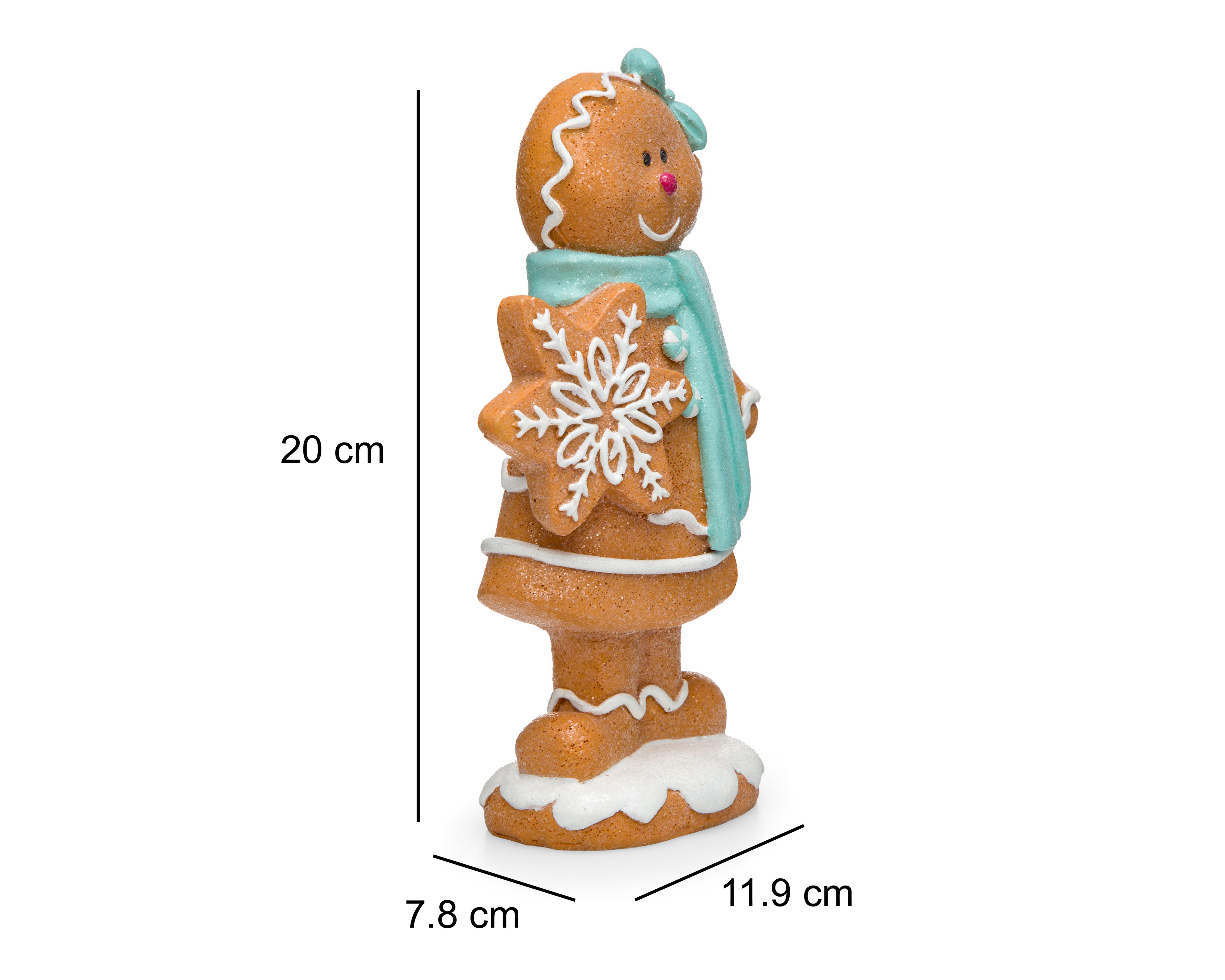 Foto 7 pulgar | Escultura de Galleta de Jengibre de Navidad Miss Gingery de Resina