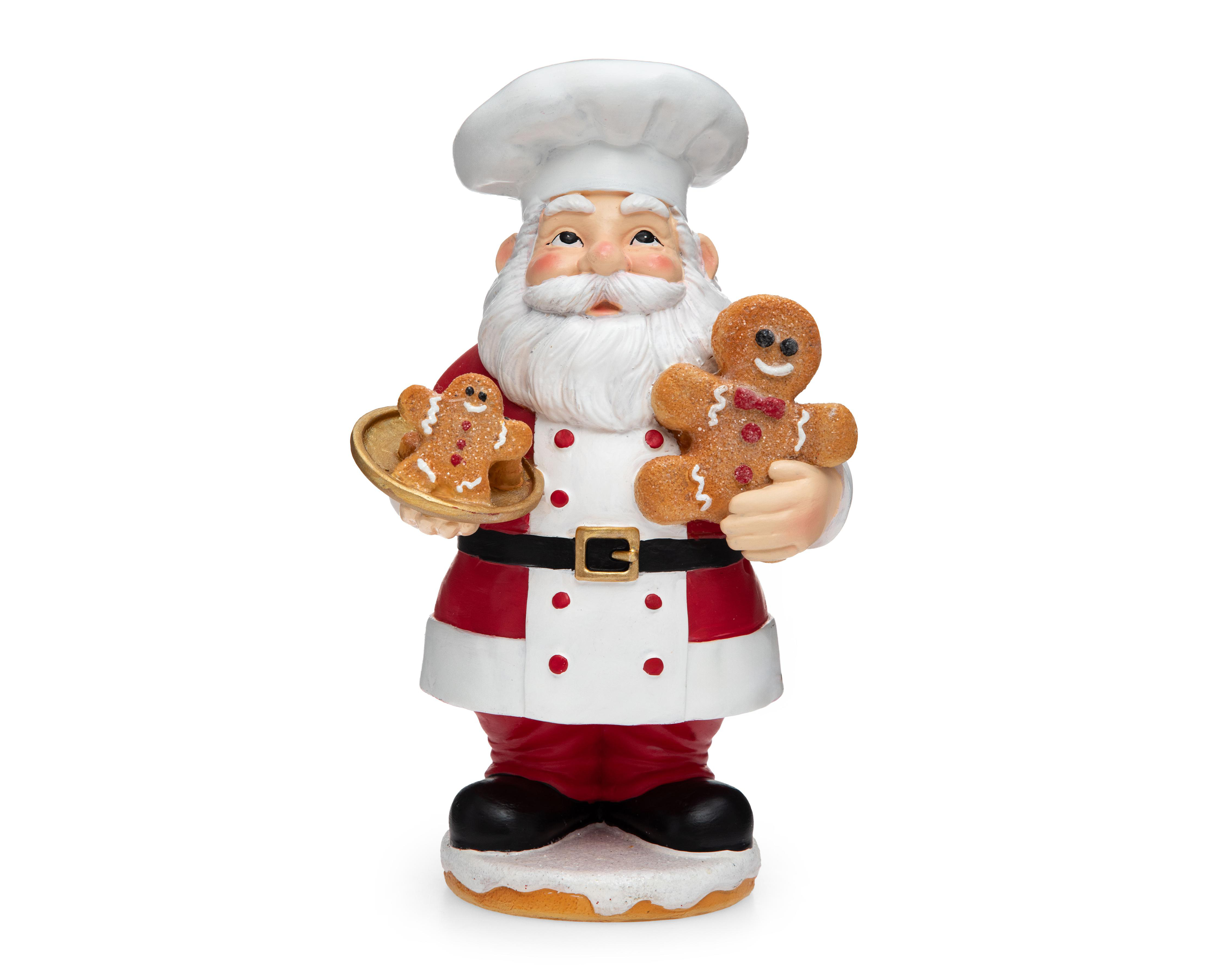 Foto 4 pulgar | Figura de Papá Noel de Navidad Santa Cocinero de Resina