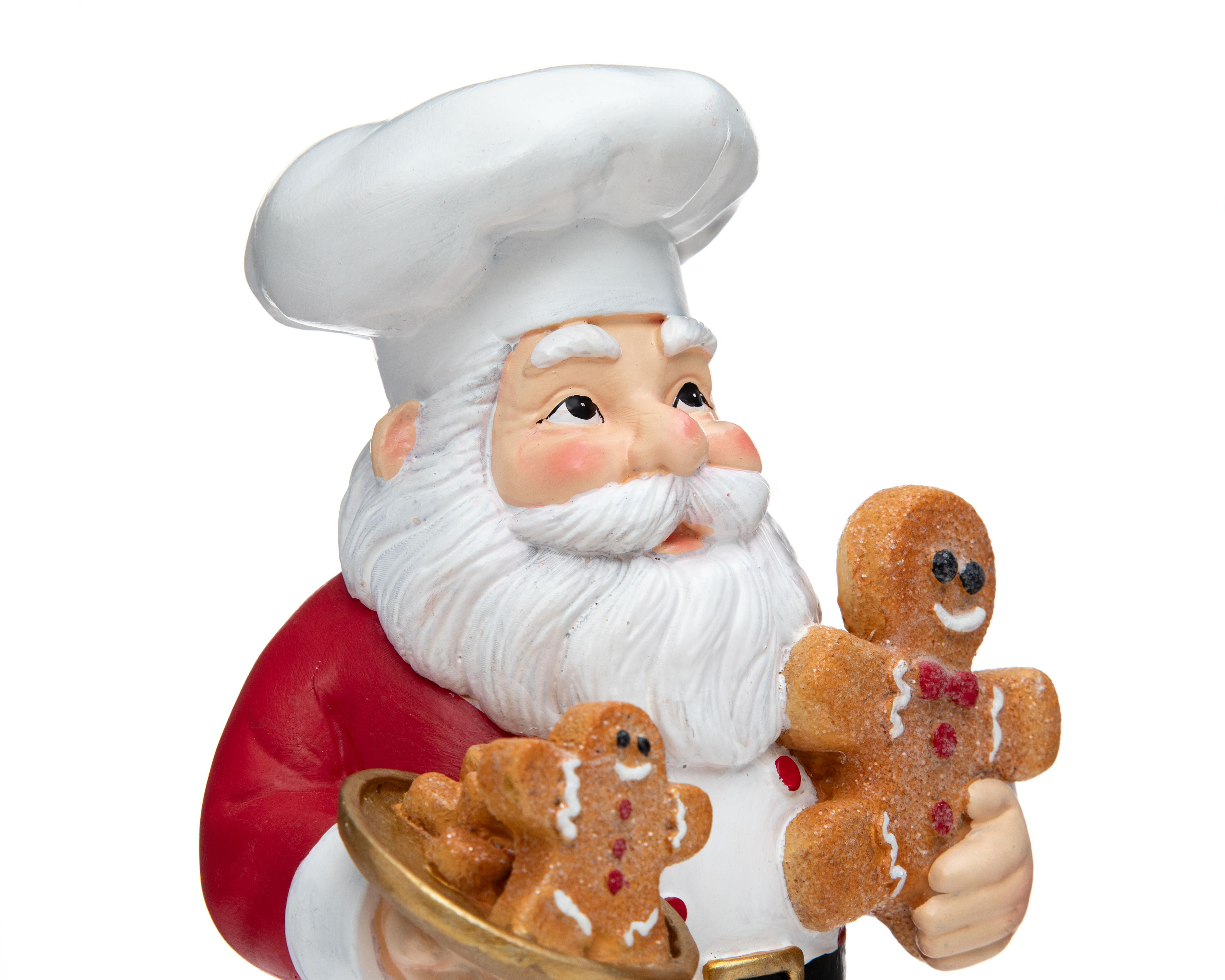 Foto 5 pulgar | Figura de Papá Noel de Navidad Santa Cocinero de Resina
