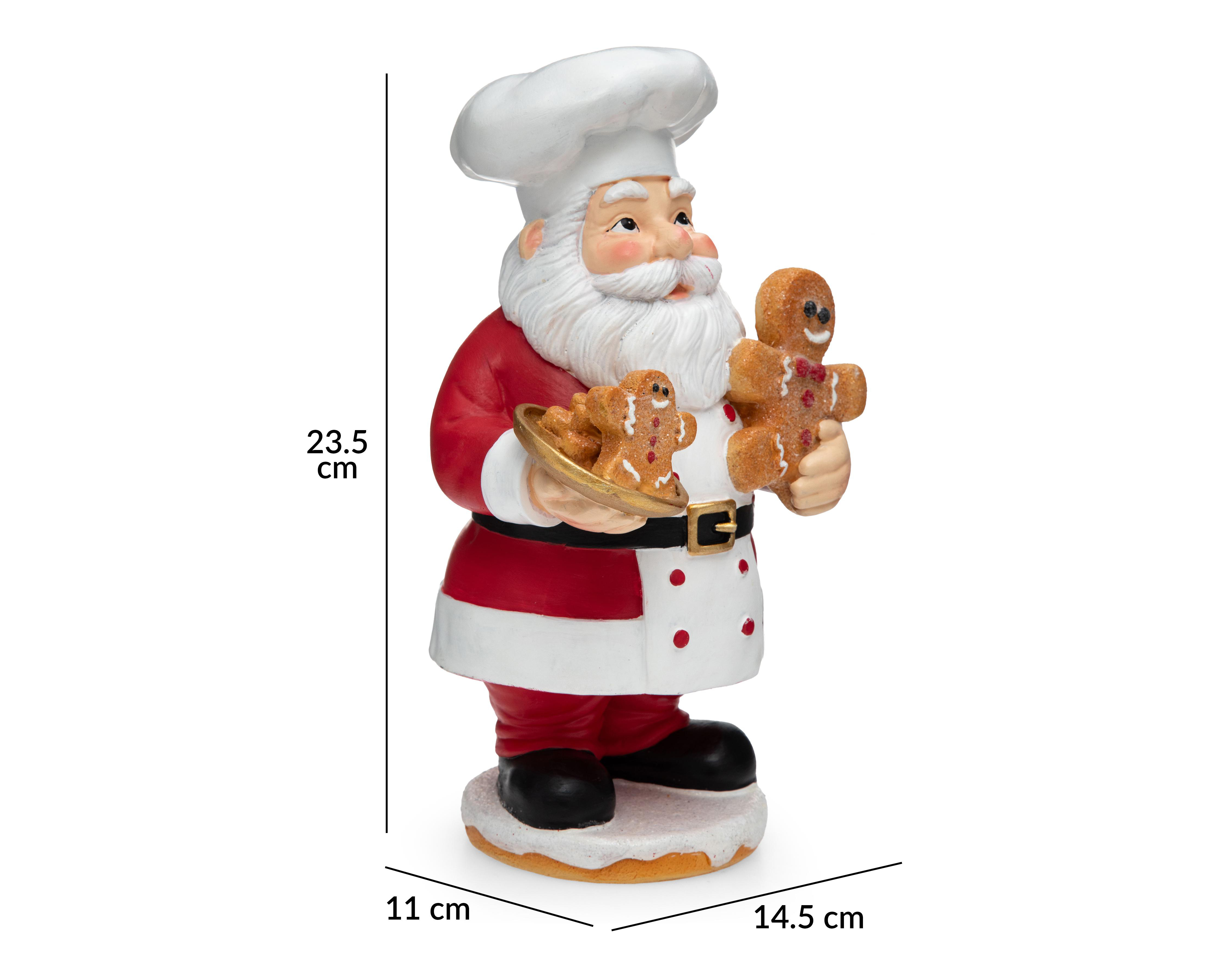 Foto 7 pulgar | Figura de Papá Noel de Navidad Santa Cocinero de Resina