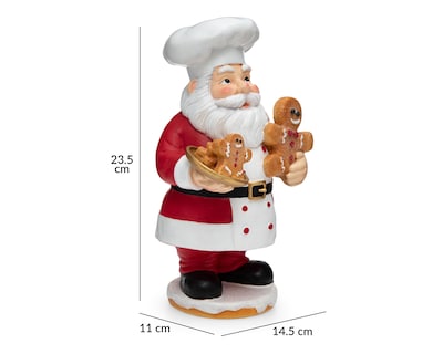 Foto 6 | Figura de Papá Noel de Navidad Santa Cocinero de Resina