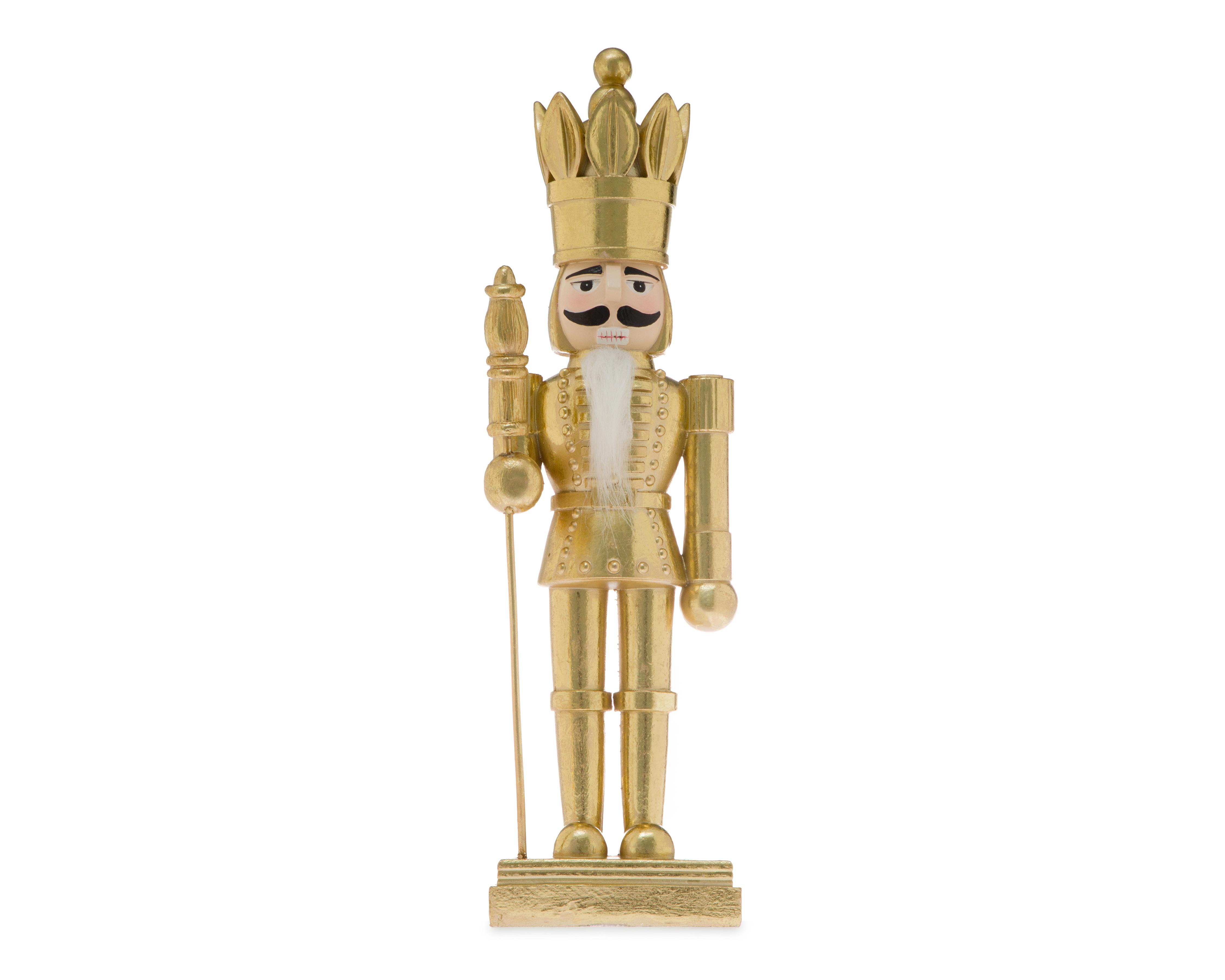 Figura Decorativa Cascanueces de Navidad Gold Nutcracker de Resina $259