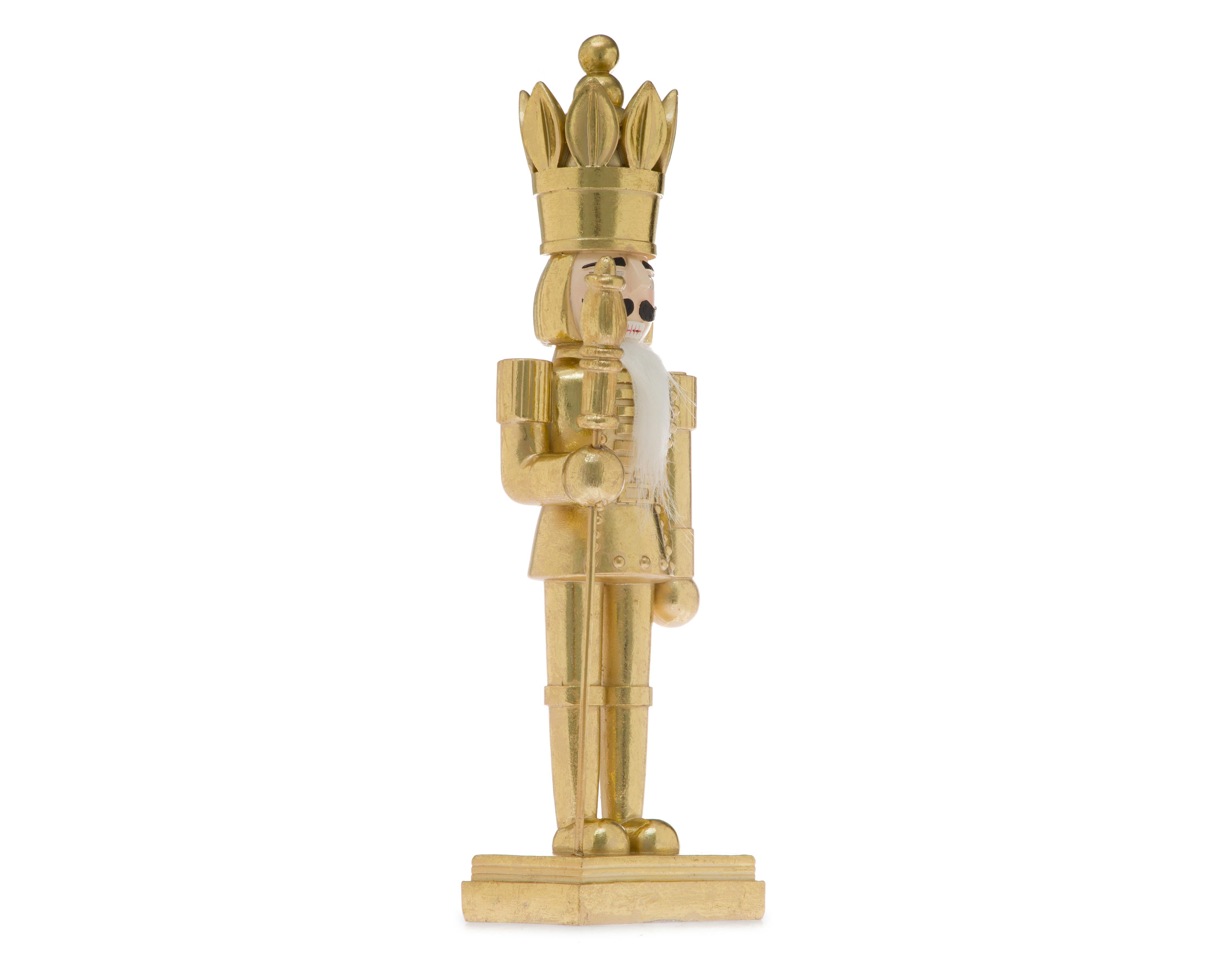 Foto 4 pulgar | Figura Decorativa Cascanueces de Navidad Gold Nutcracker de Resina
