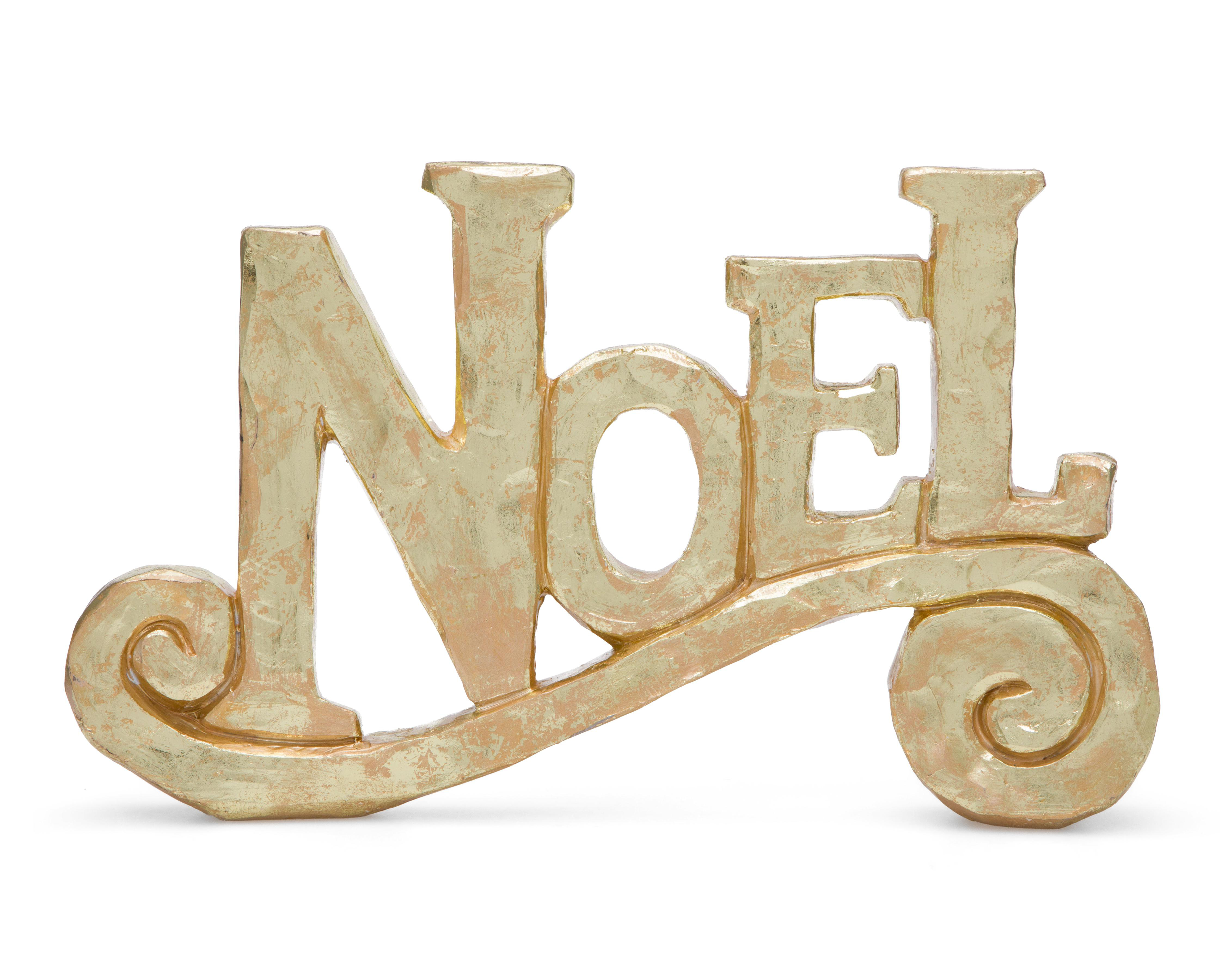 Foto 4 pulgar | Letrero Decorativo de Navidad Gold Noel de Resina