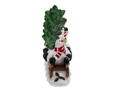 Foto 3 | Figura Decorativa Monos de Nieve de Navidad Trineo de Resina
