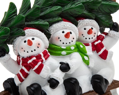 Foto 4 | Figura Decorativa Monos de Nieve de Navidad Trineo de Resina