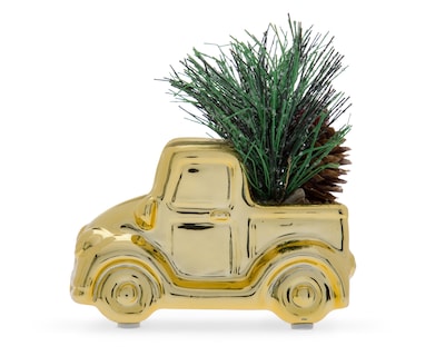 Foto 2 | Escultura de Camioneta Gold Car de Cerámica