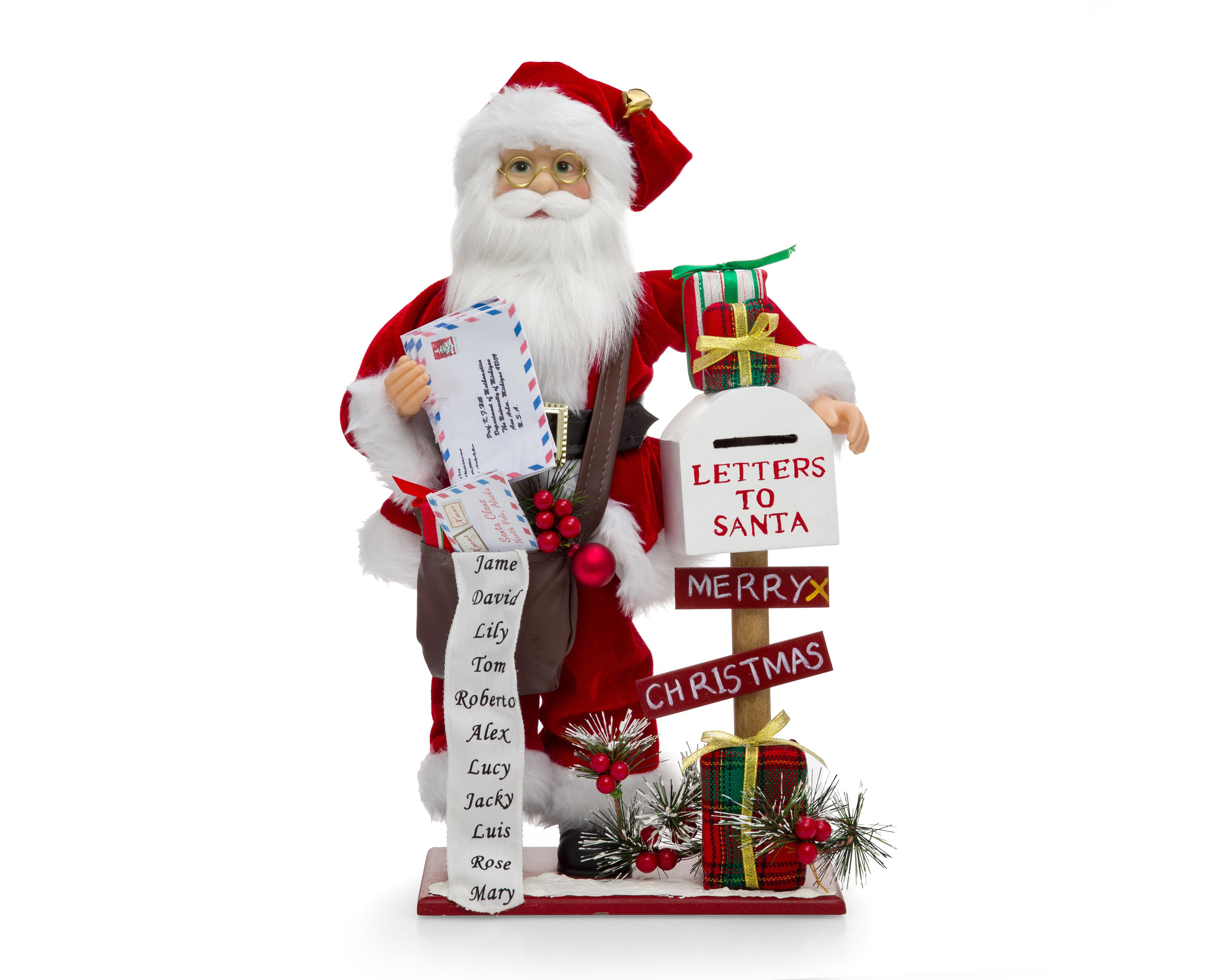 Foto 4 pulgar | Figura de Papá Noel de Navidad Letters to Santa de Plástico