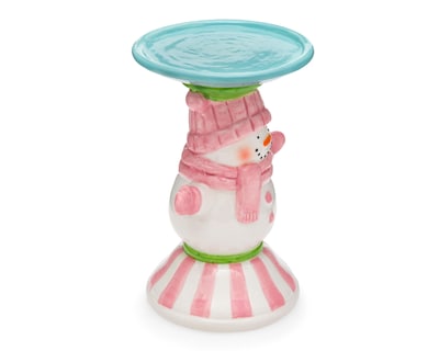 Foto 1 | Portavela de Navidad Snowmantini de Cerámica