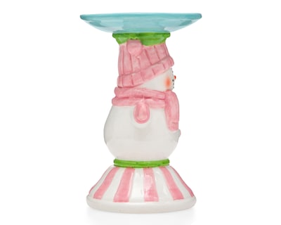 Foto 3 | Portavela de Navidad Snowmantini de Cerámica