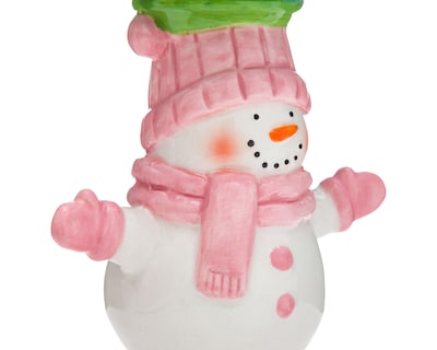 Foto 4 | Portavela de Navidad Snowmantini de Cerámica
