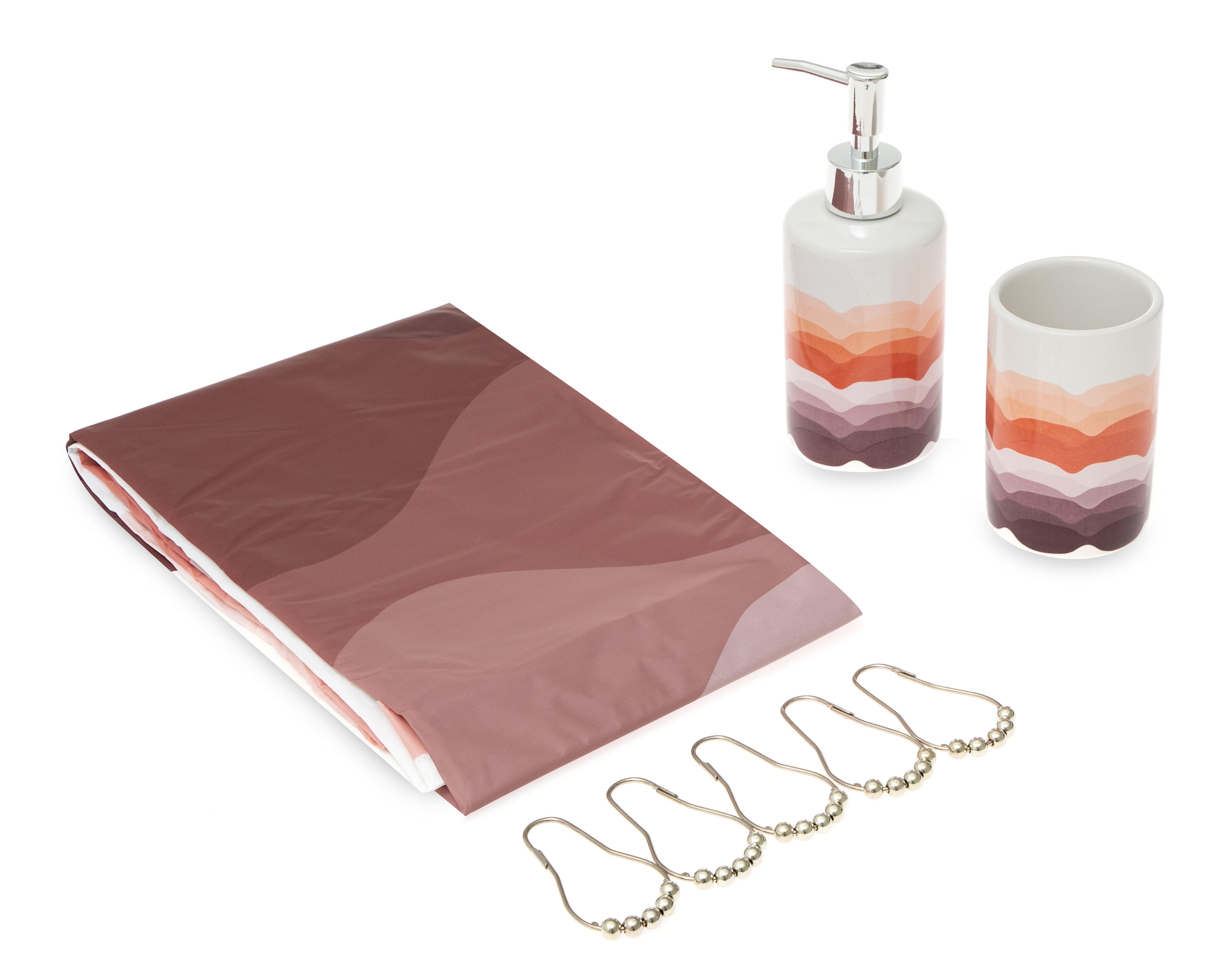 Cortina y Accesorios para Baño Starhaus Multicolor 3 Piezas $229