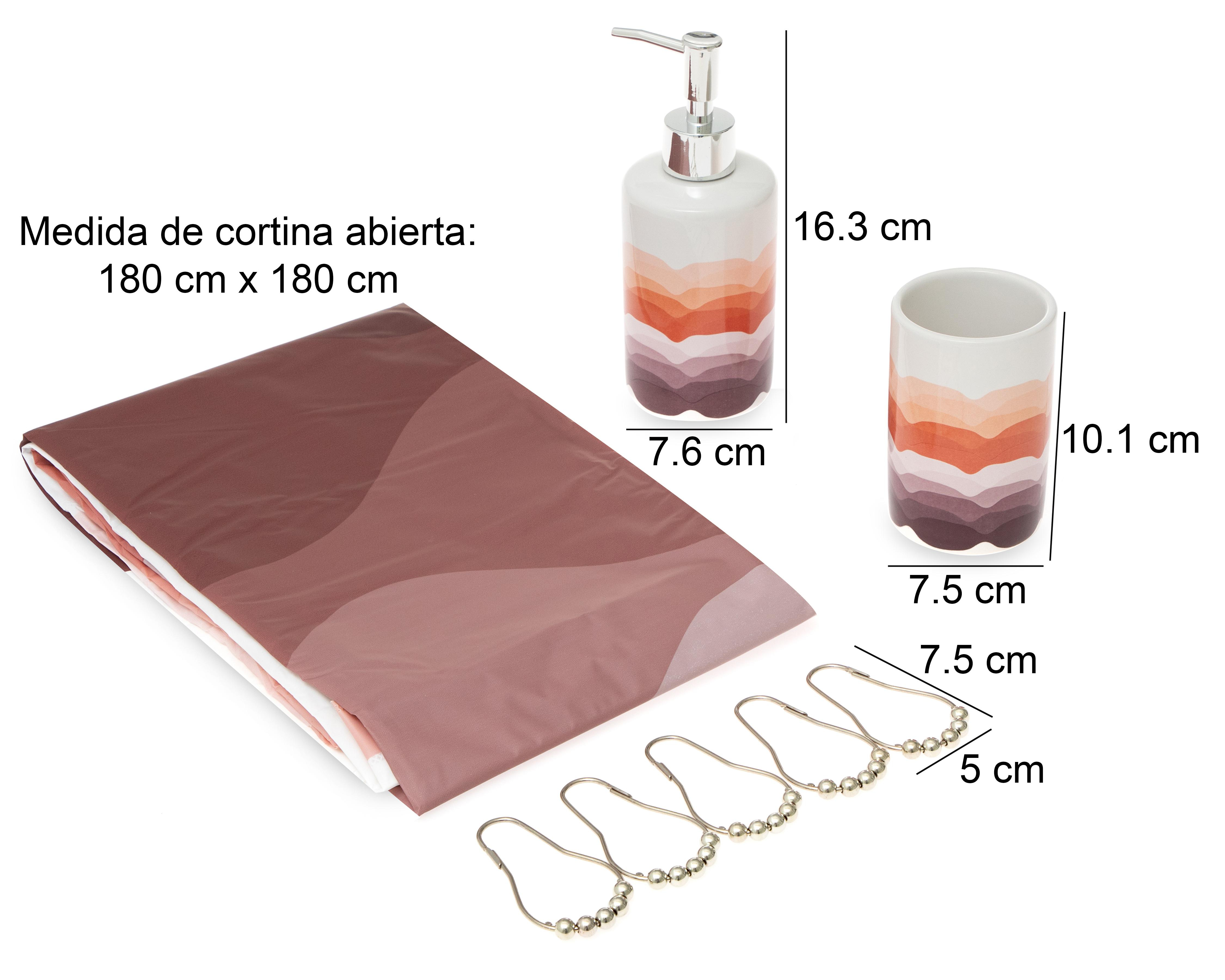 Foto 6 | Cortina y Accesorios para Baño Starhaus Multicolor 3 Piezas