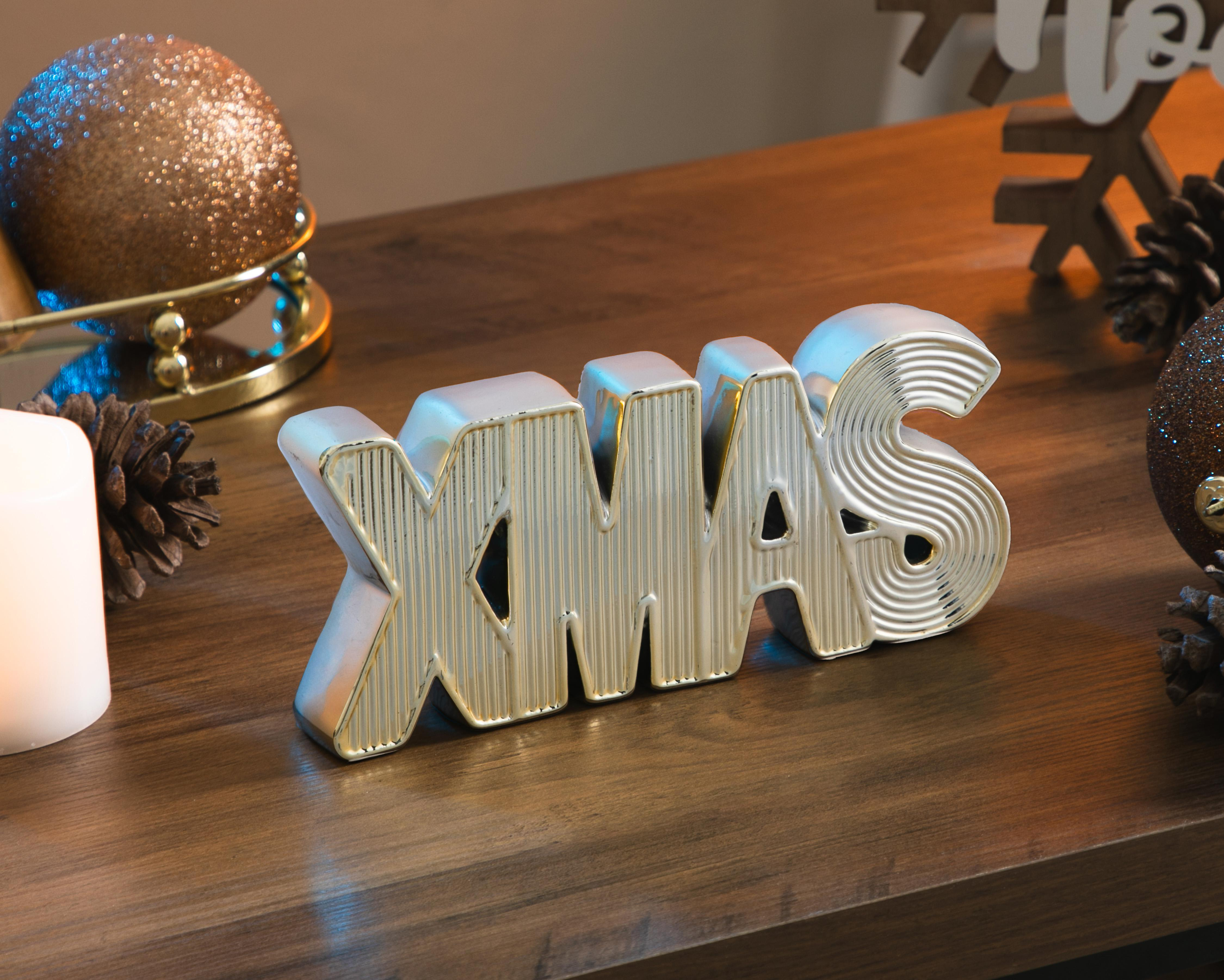 Foto 5 | Letrero Decorativo Navideño Xmas Lineas de Cerámica