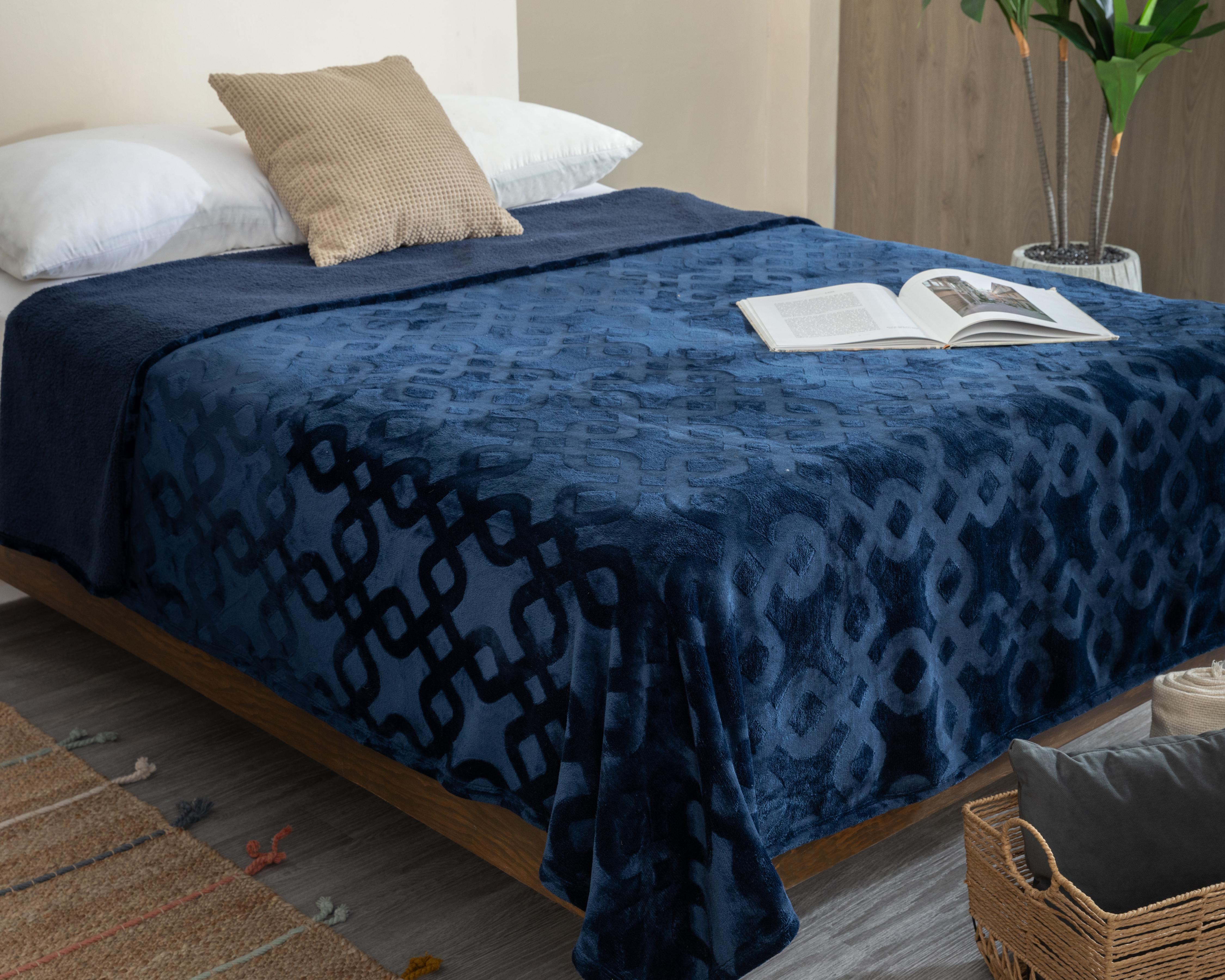 Foto 1 | Cobertor Matrimonial Starhaus Jacquard Azul