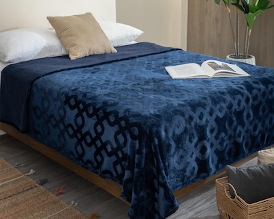 Foto 1 | Cobertor Matrimonial Starhaus Jacquard Azul