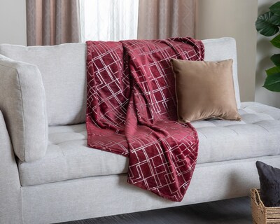 Foto 1 | Frazada Individual Starhaus Silver Red Lines 110 x 160 cm