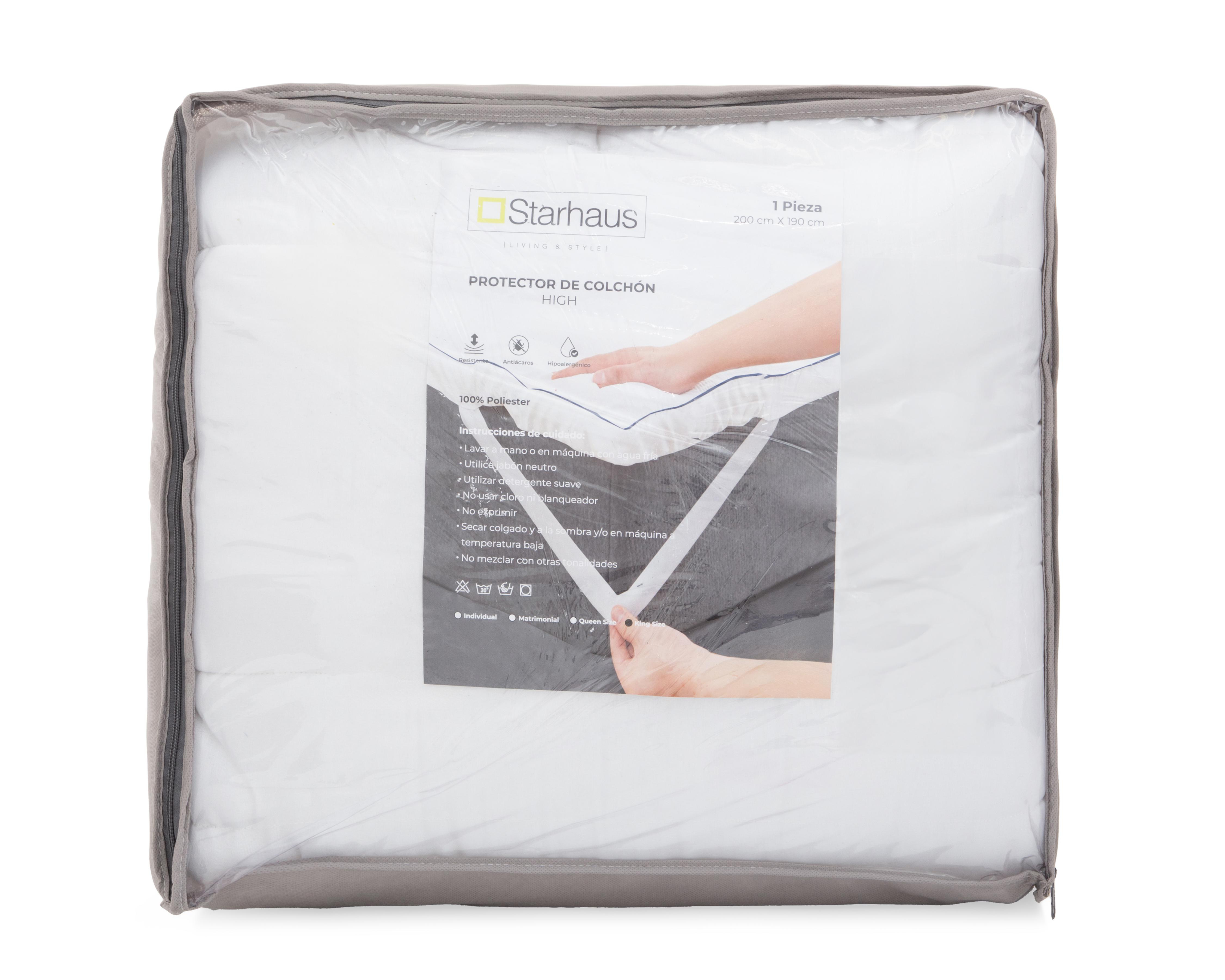 Foto 4 | Protector de Colchón King Size Starhaus High Blanco