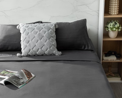 Foto 1 | Sábana Matrimonial con Fundas para Almohada Starhaus Raúl Gris 4 Piezas