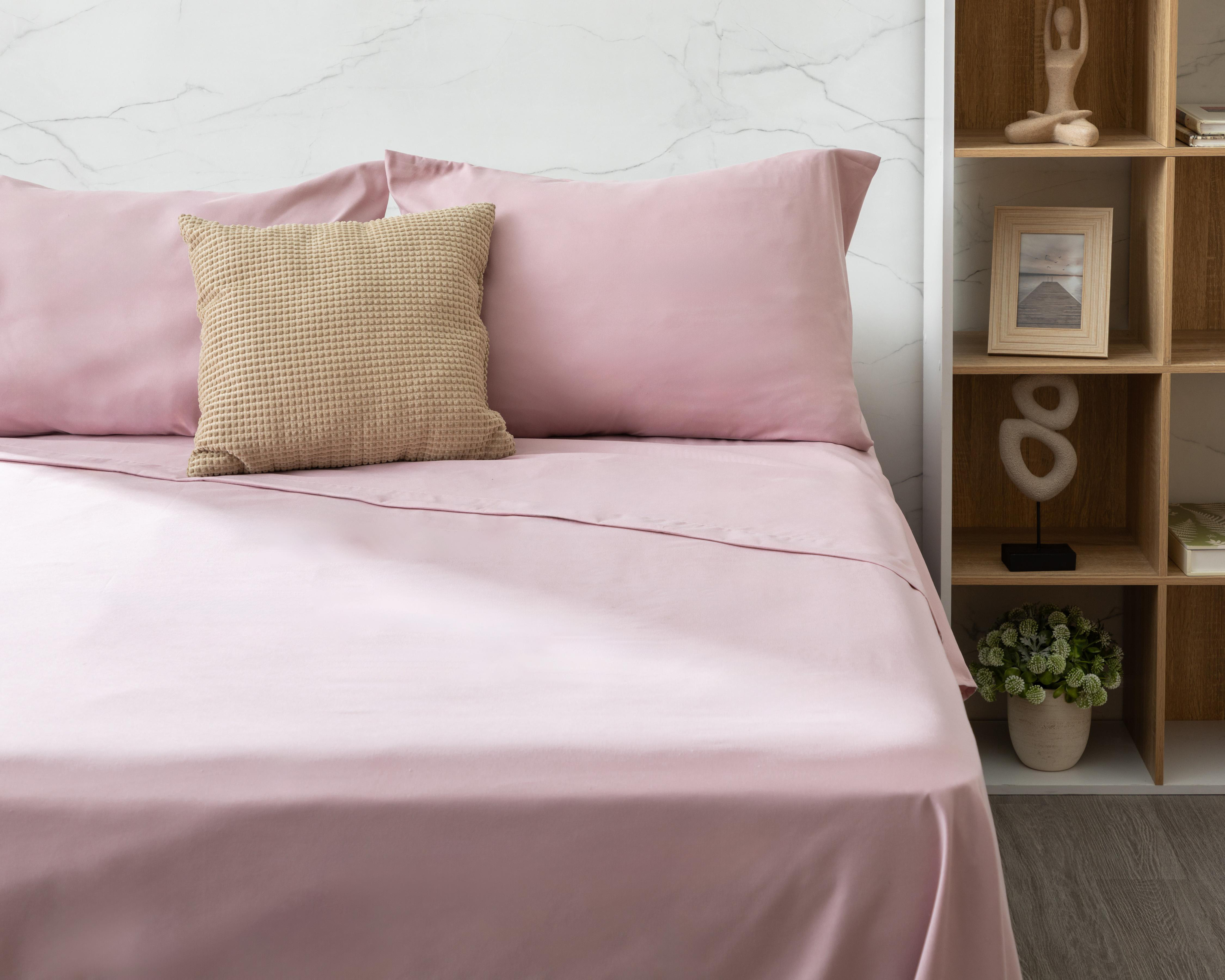 Foto 1 | Sábana Matrimonial con Fundas para Almohada Starhaus Lunares Rosa 4 Piezas