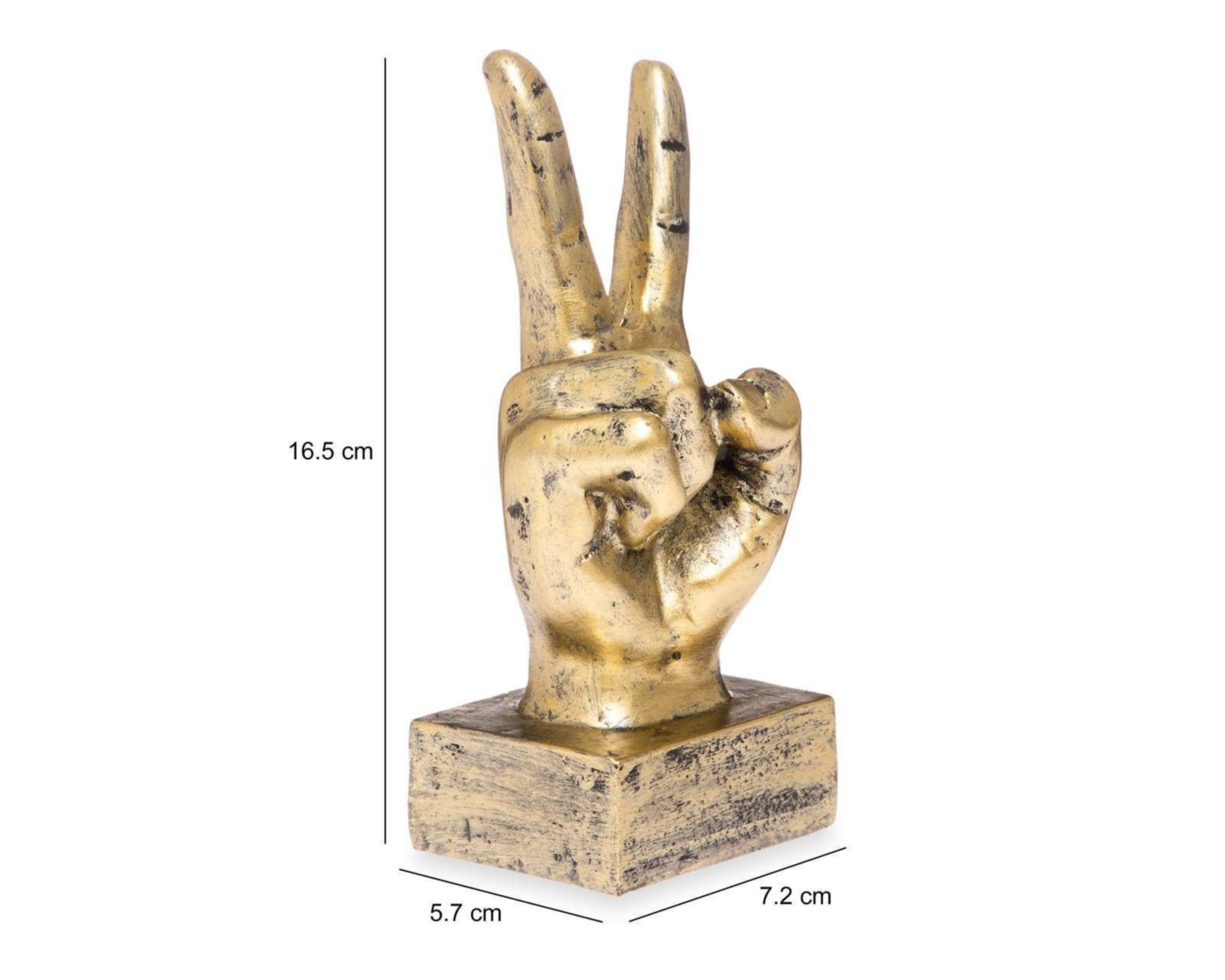 Foto 7 pulgar | Escultura Mano Love and Peace