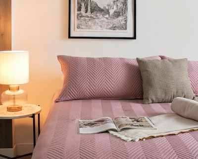 Foto 1 | Colcha King Size con Fundas para Almohada Starhaus Marisol Rosa 3 Piezas