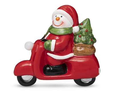Foto 1 | Figura Decorativa Moto Snowman 1 Pieza