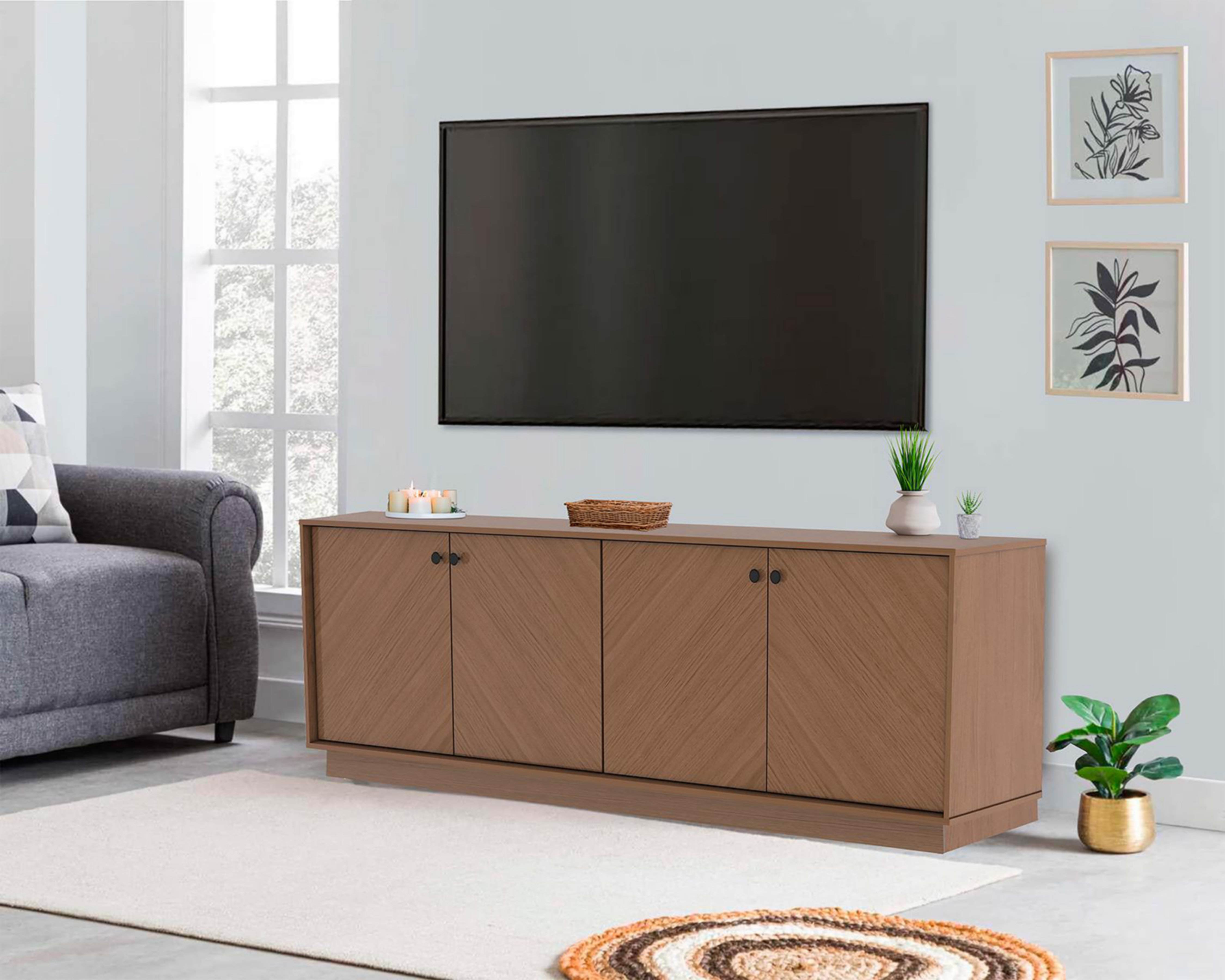 Mueble para TV 70 Pulgadas Nogal Mobi Dinamarca