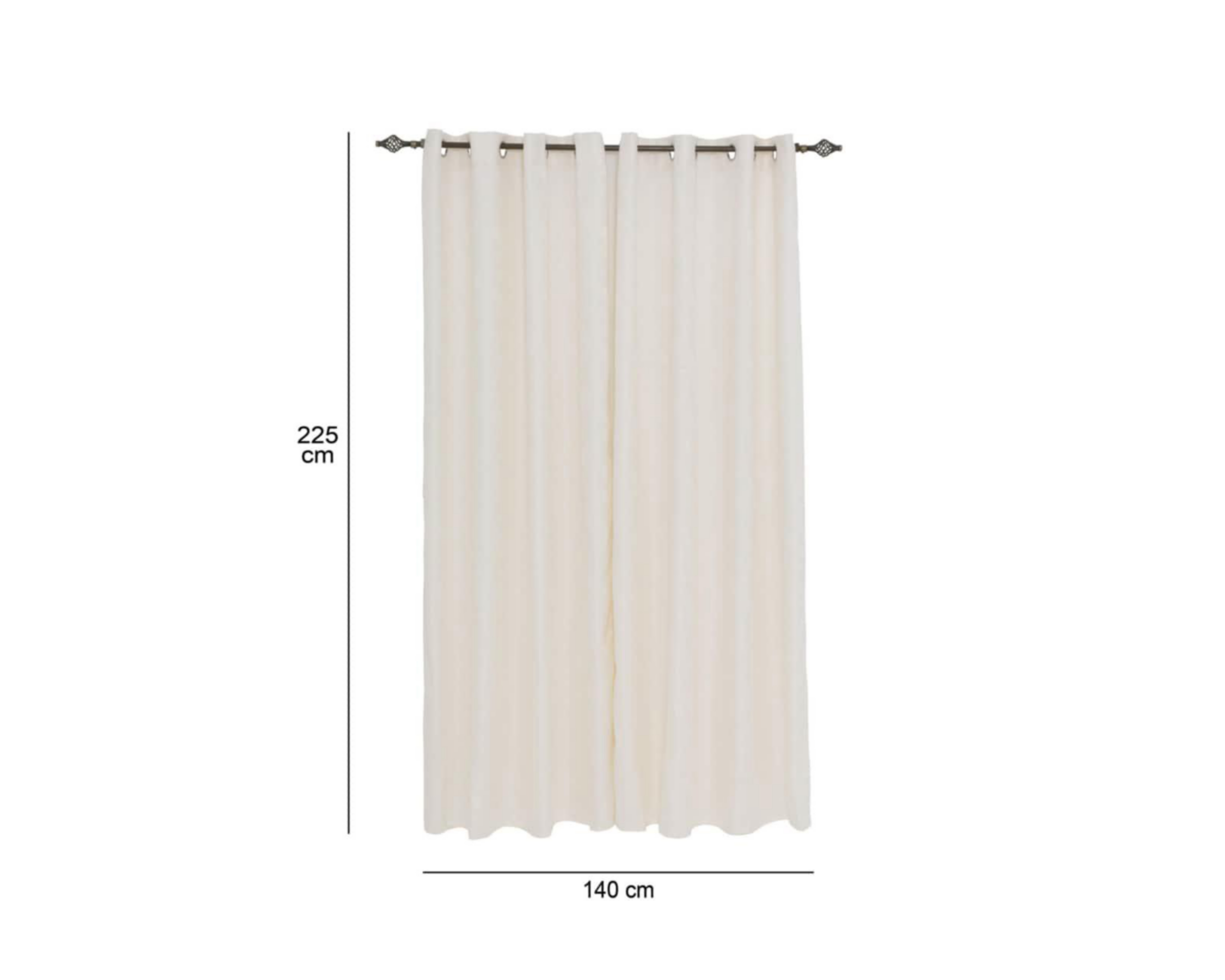 Foto 6 pulgar | Cortinas Blackout Luisa 140 x 225 cm Marfil