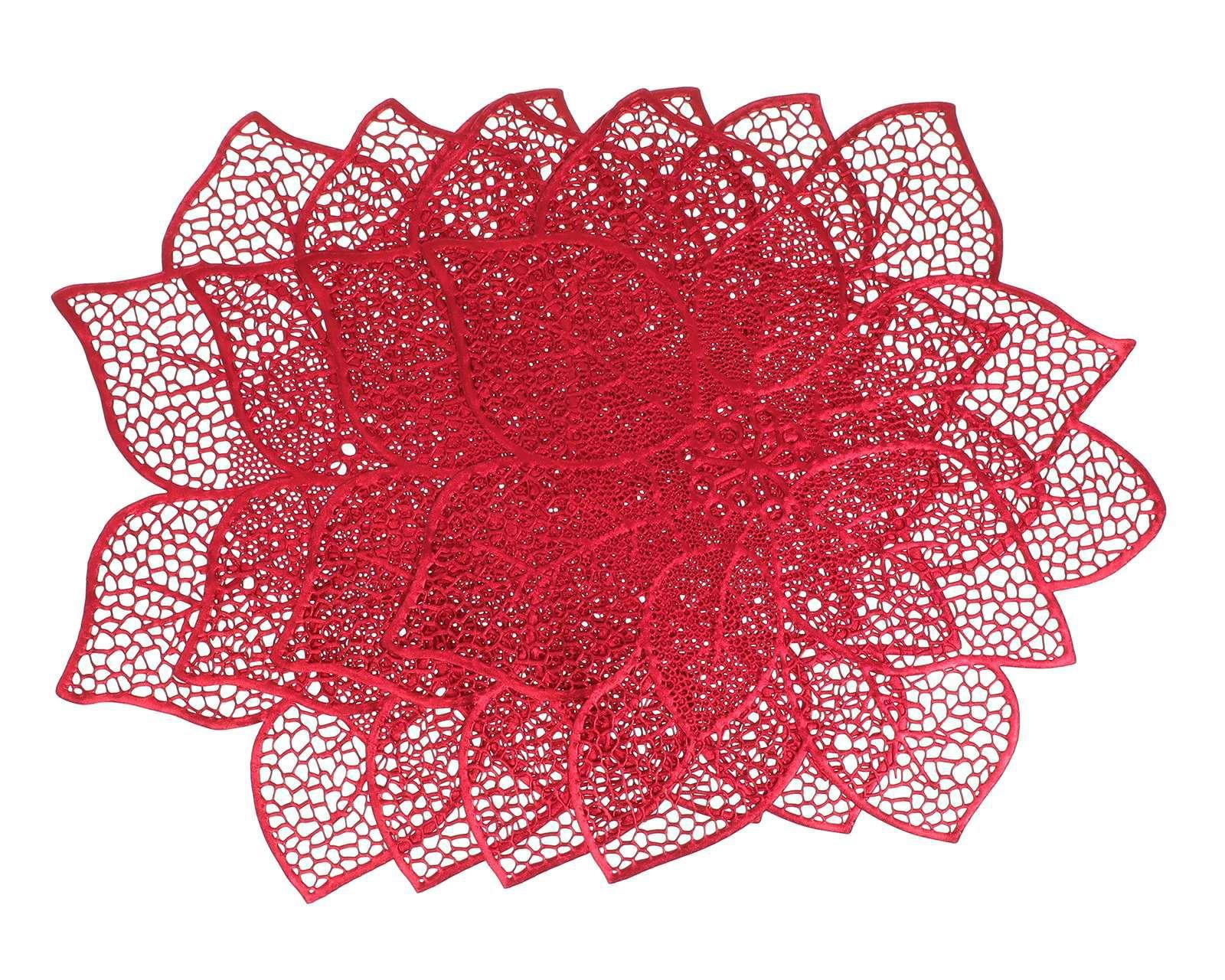 Foto 1 | Mantel Individual Flor Navideña Rojo