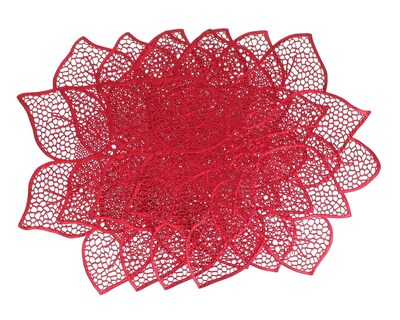 Foto 1 | Mantel Individual Flor Navideña Rojo