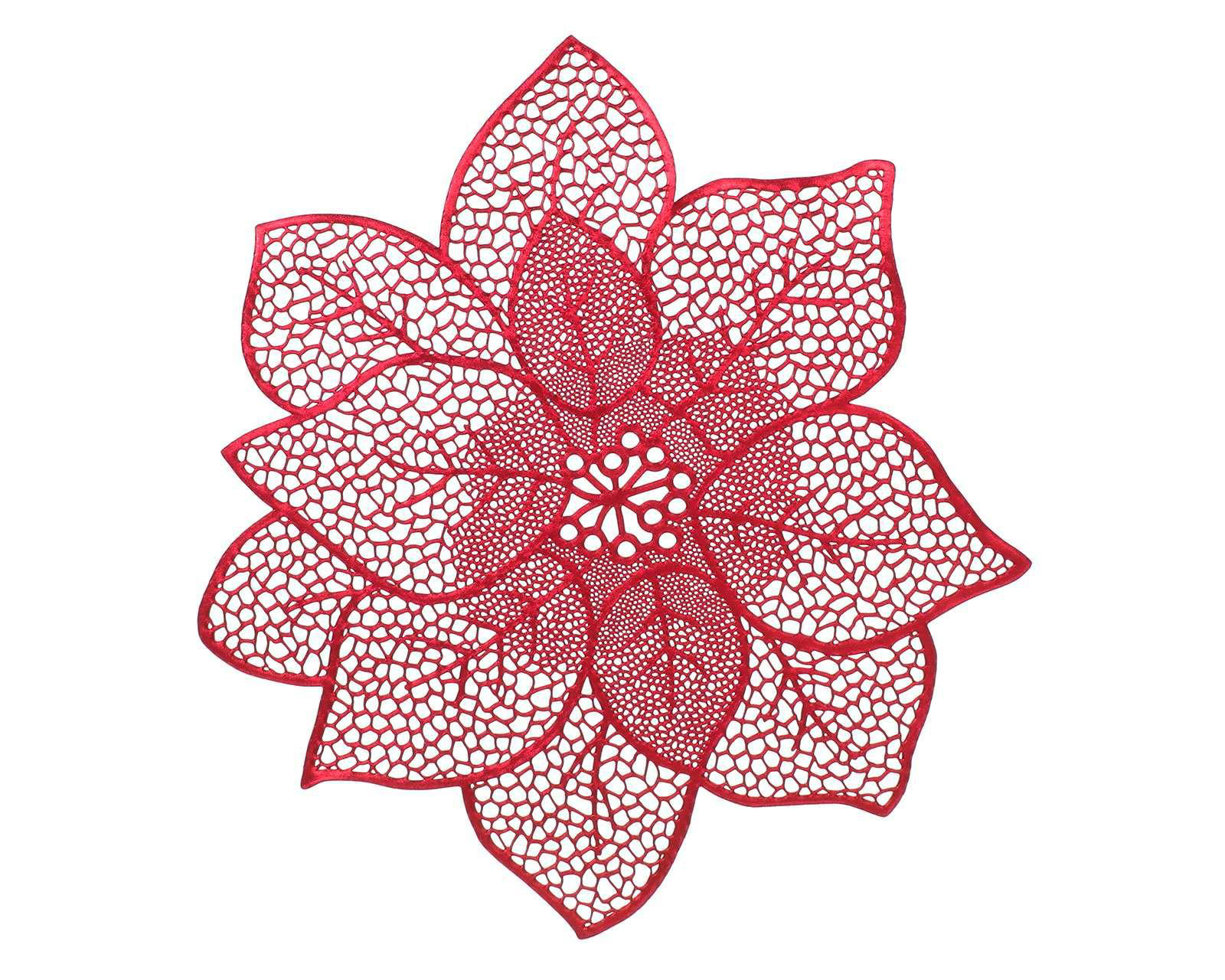 Foto 2 | Mantel Individual Flor Navideña Rojo