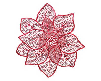 Foto 2 | Mantel Individual Flor Navideña Rojo