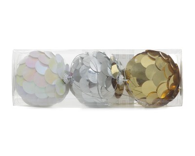 Foto 3 | Esferas Navideñas Escamitas 3 Piezas