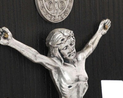 Foto 3 | Crucifijo Estampa Italiana de Madera Café