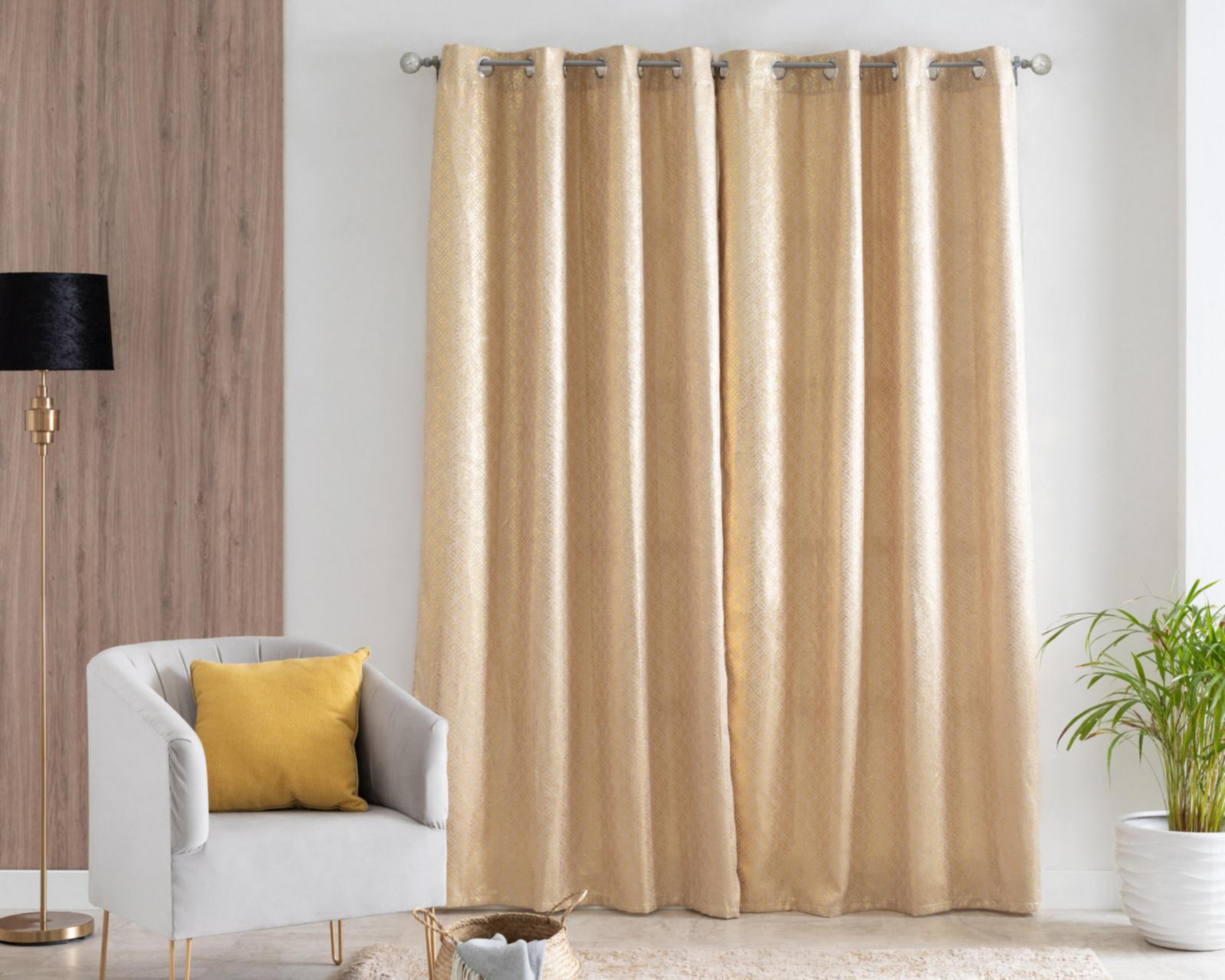 Cortina Blackout Alma 140 x 225 cm Dorado