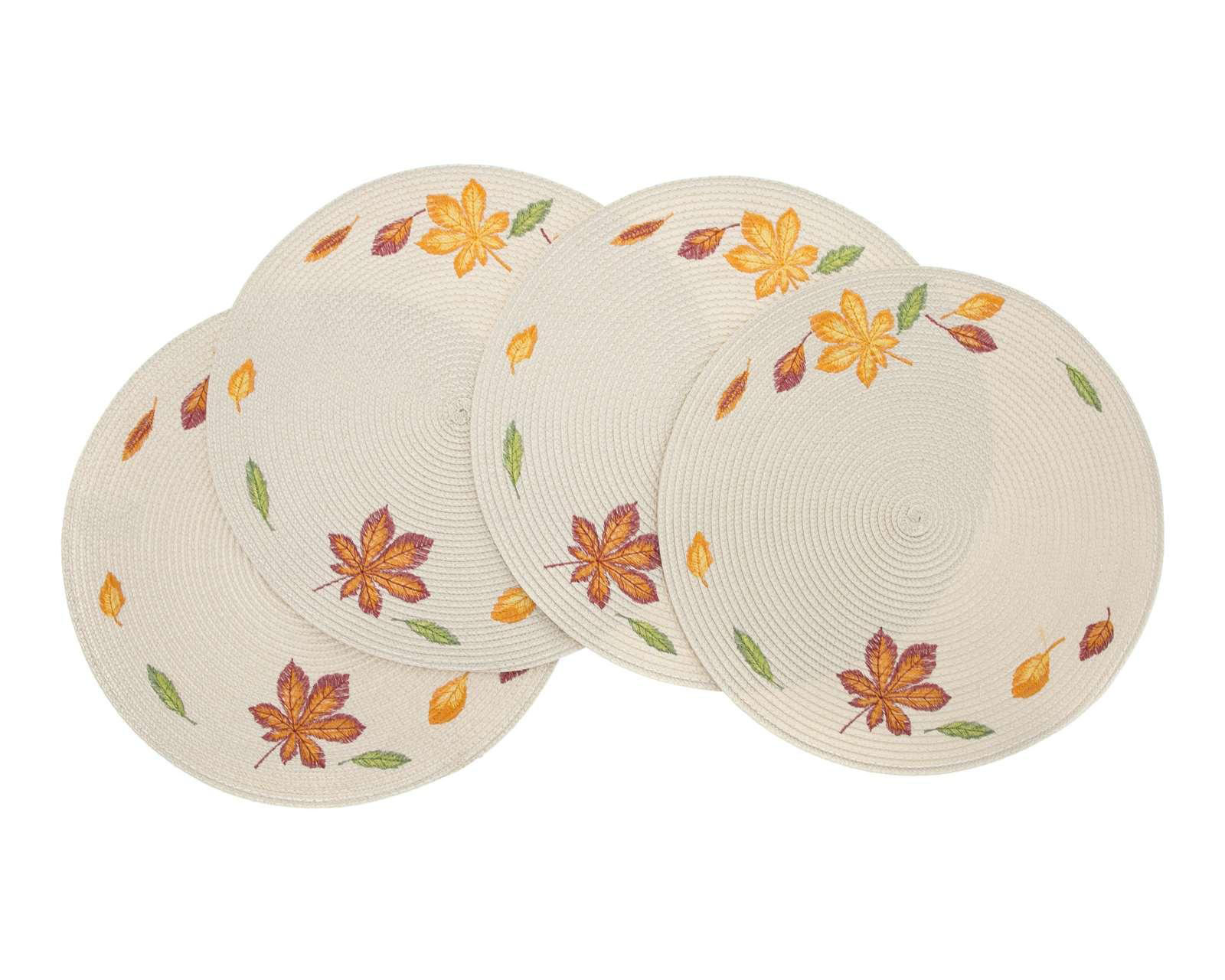 Foto 2 pulgar | Mantel Individual Flora Beige 38 cm 4 Piezas