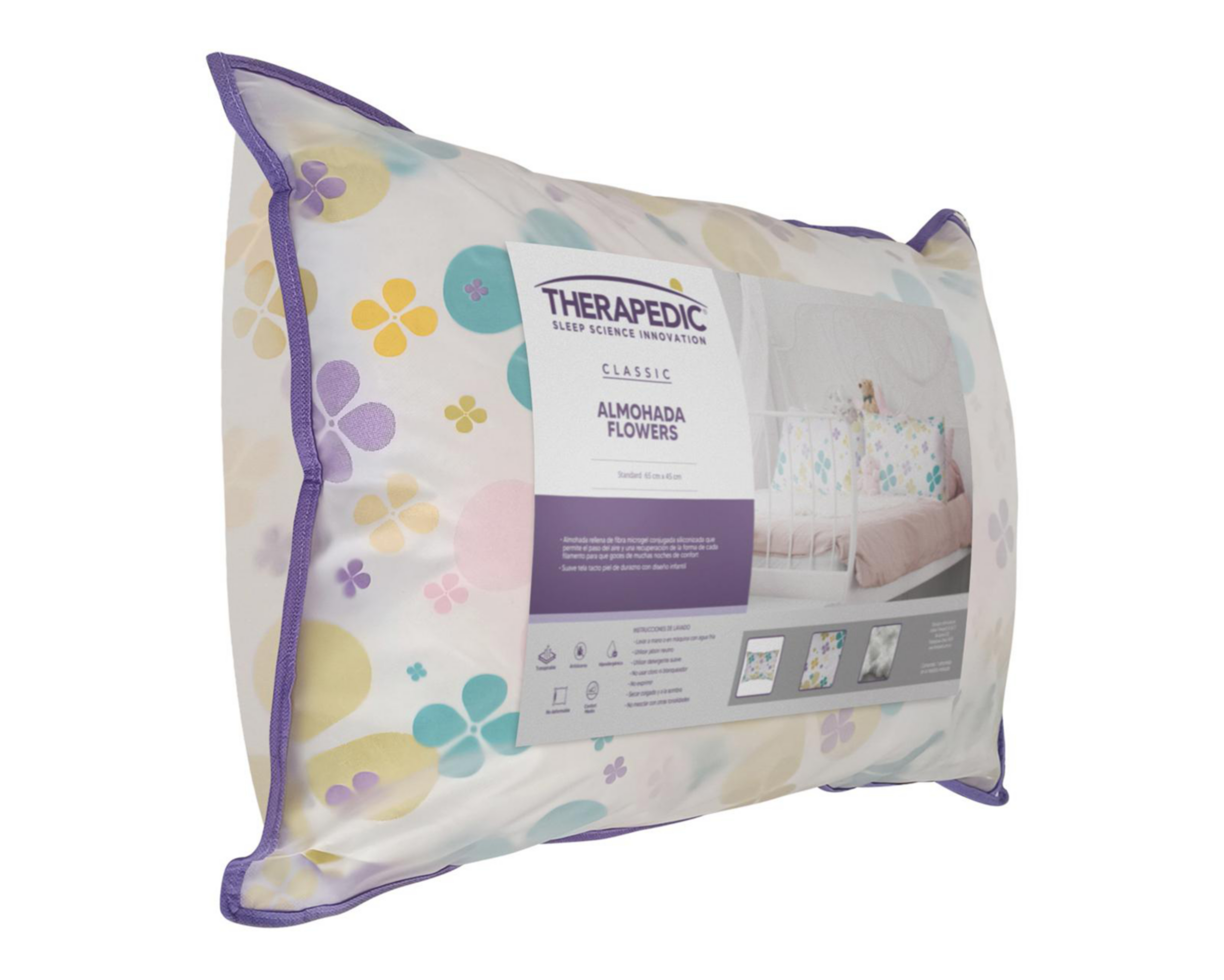 Foto 6 | Almohada Therapedic Flowers Stándar Suave