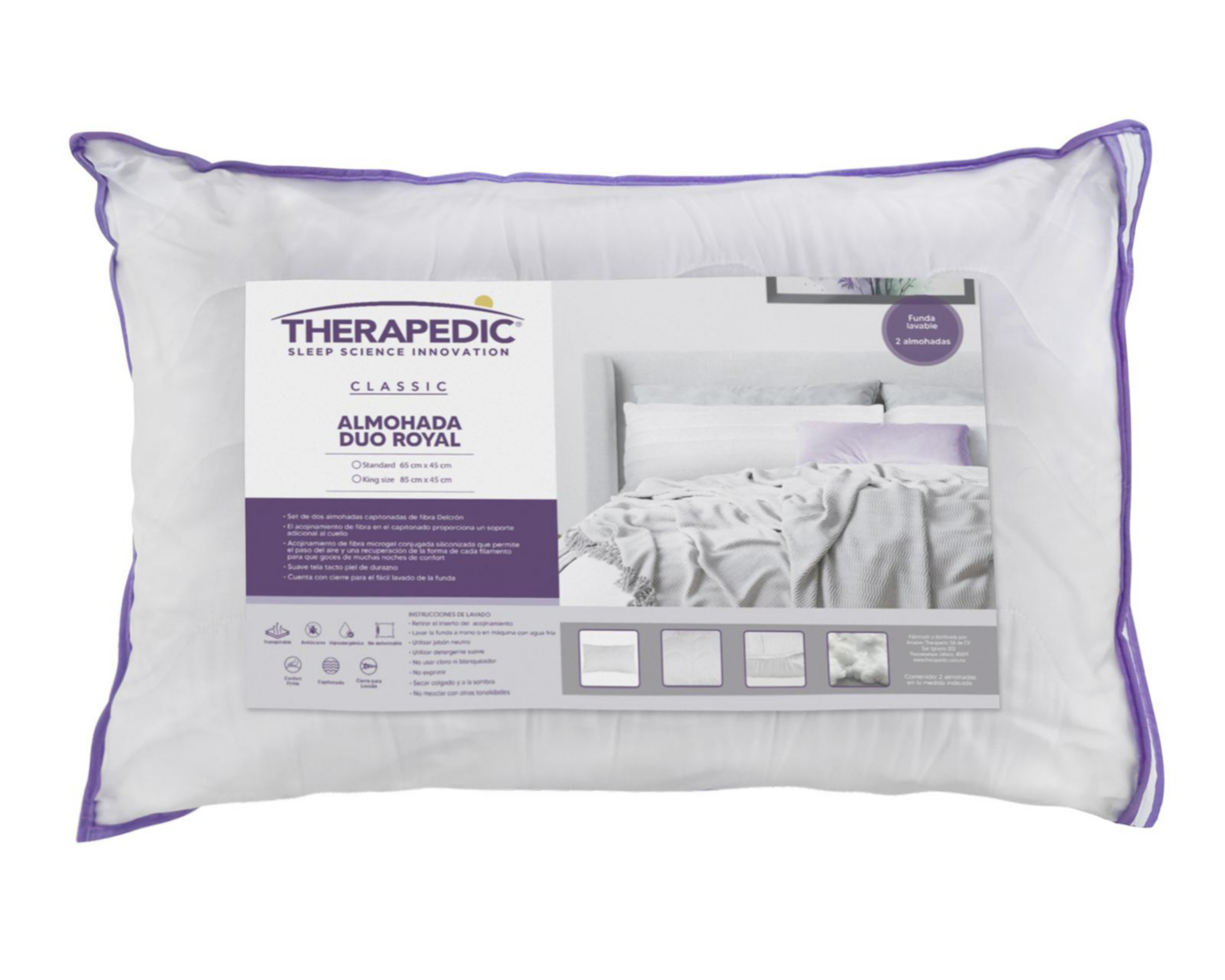 Foto 1 | Almohada Therapedic Duo Royal King Size Firme 2 Piezas