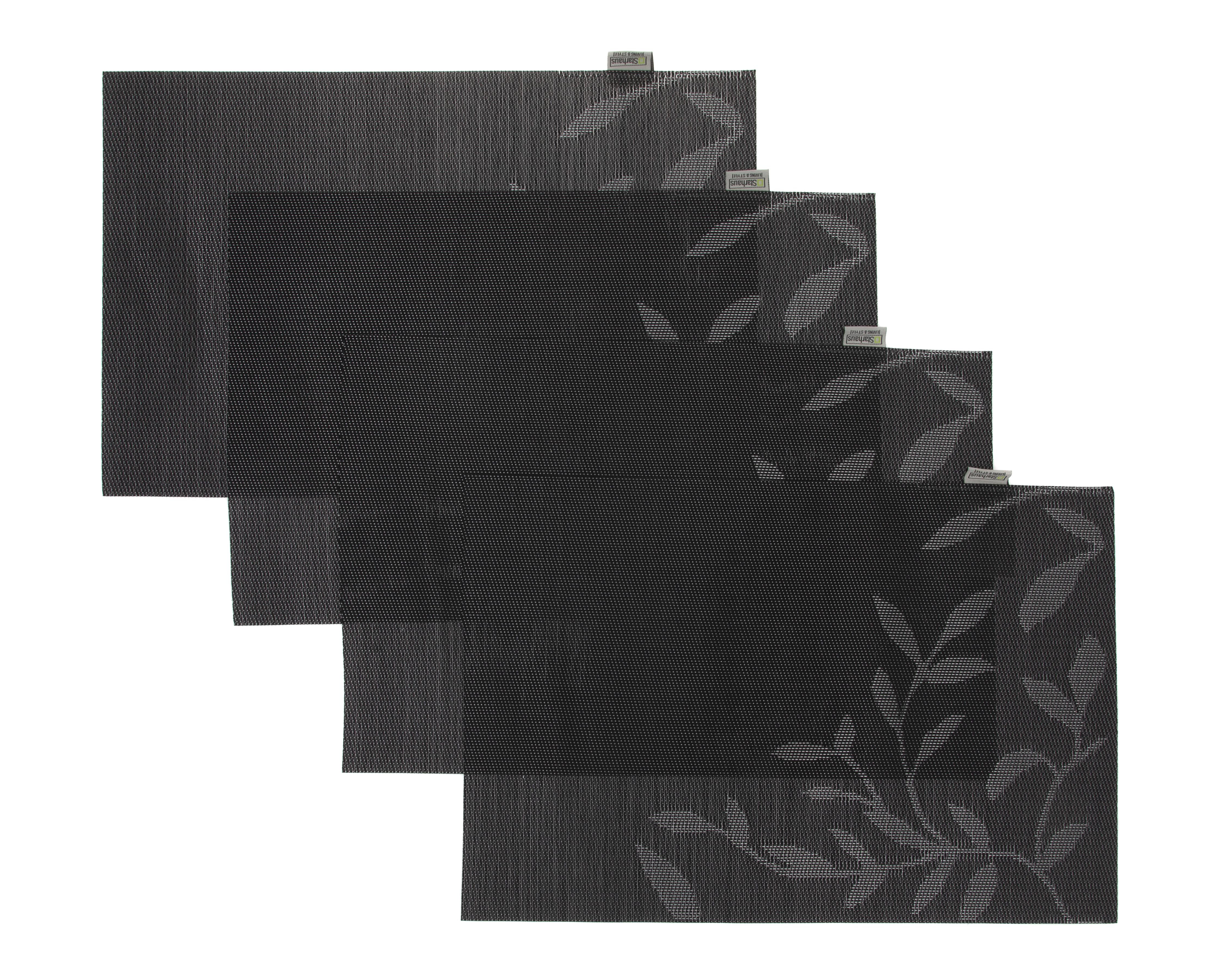 Foto 4 pulgar | Mantel Individual Negro 30 x 45 cm 4 Piezas