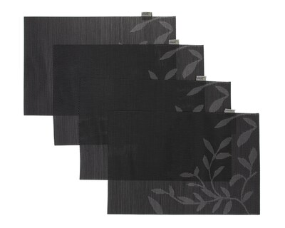 Foto 3 | Mantel Individual Negro 30 x 45 cm 4 Piezas