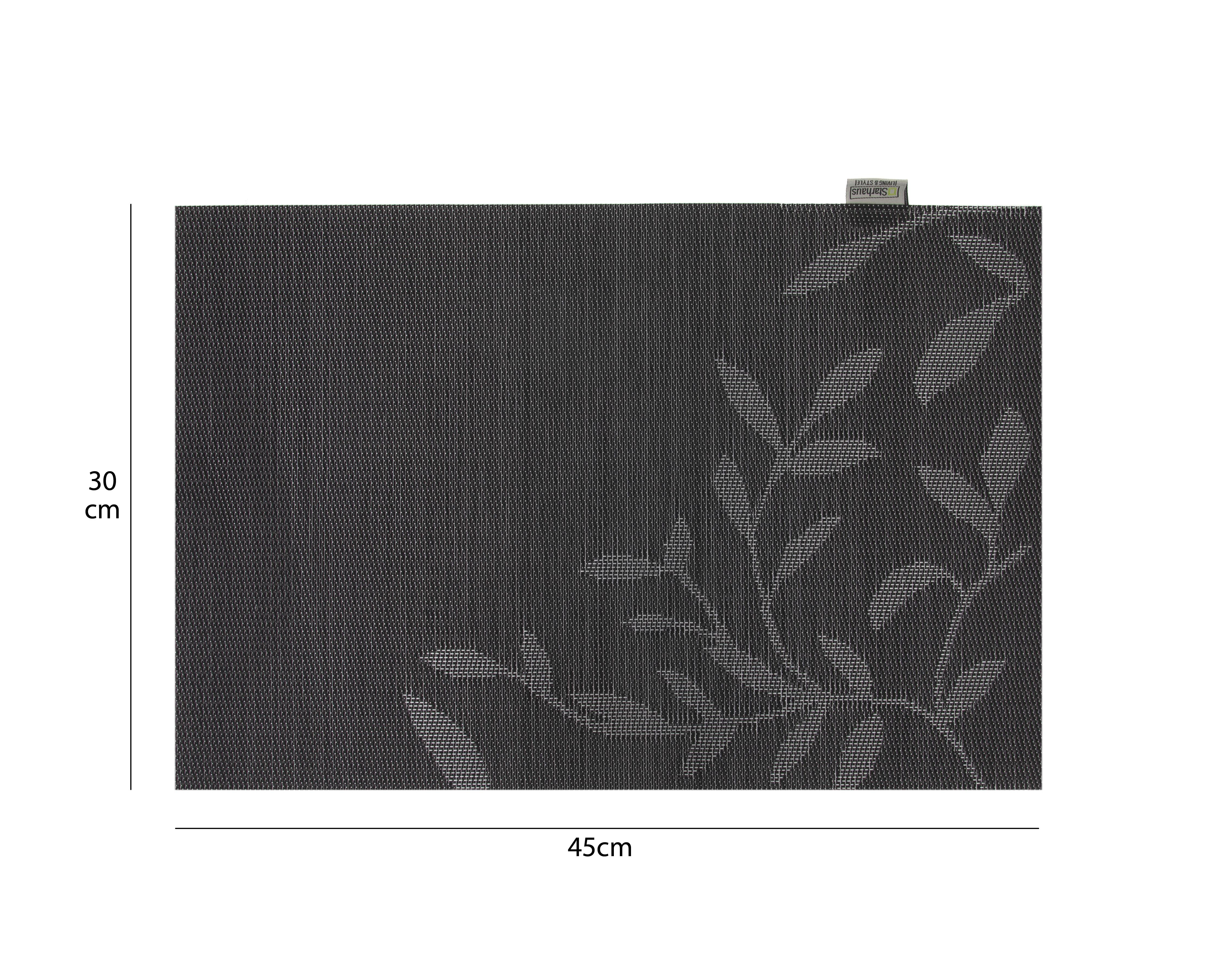 Foto 6 | Mantel Individual Negro 30 x 45 cm 4 Piezas