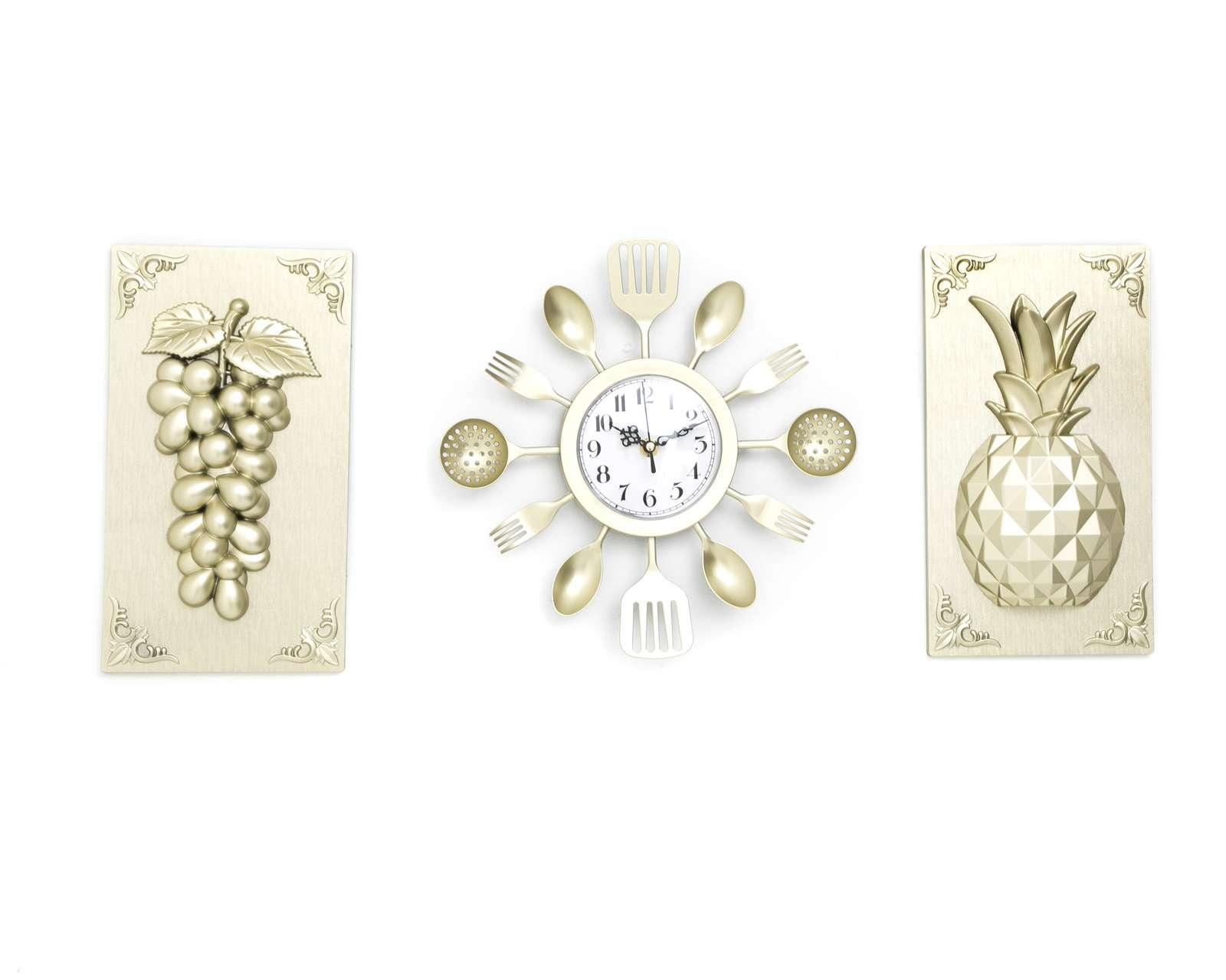 Juego de Reloj de Pared y Cuadros Decorativos Tropical