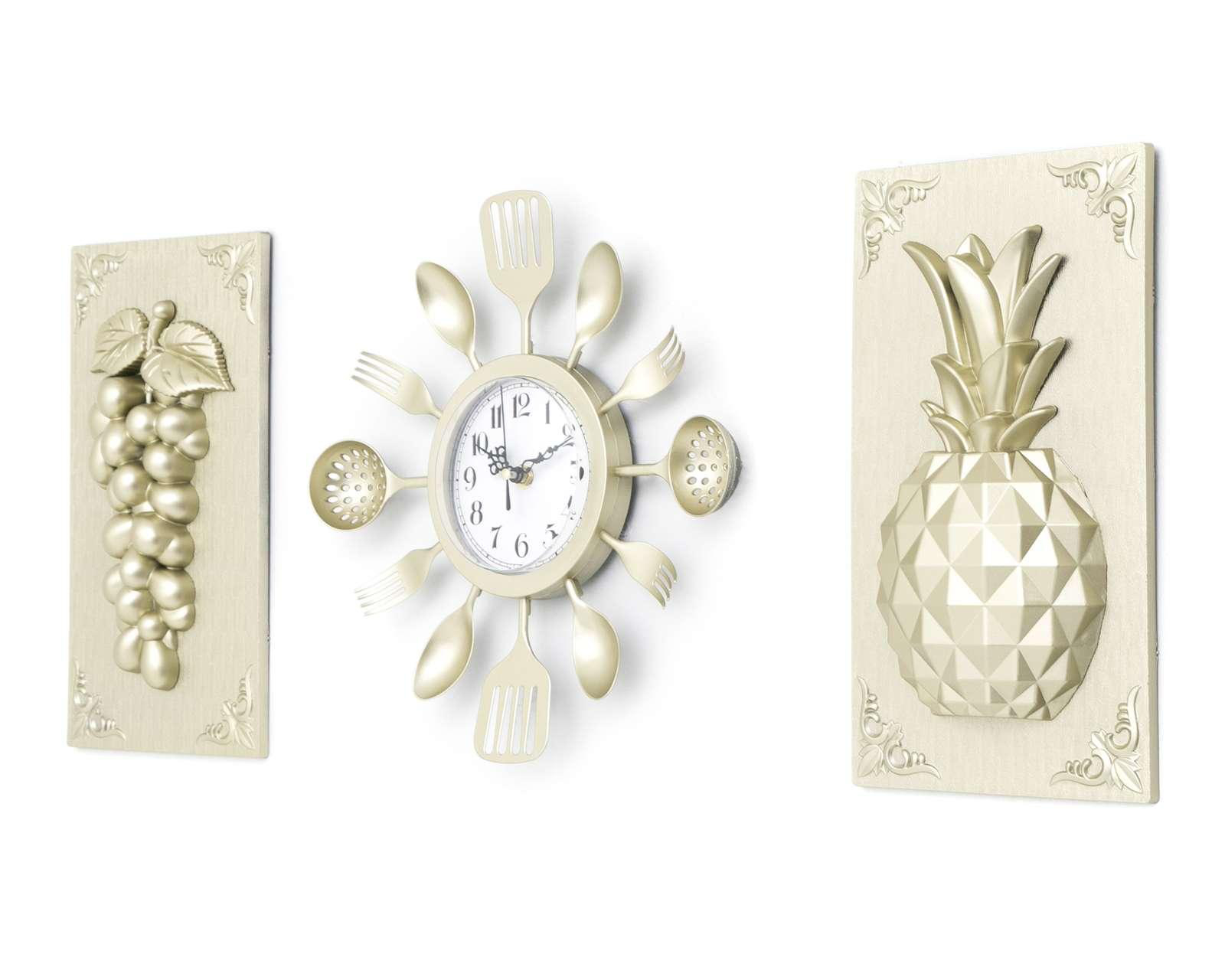 Foto 3 | Juego de Reloj de Pared y Cuadros Decorativos Tropical