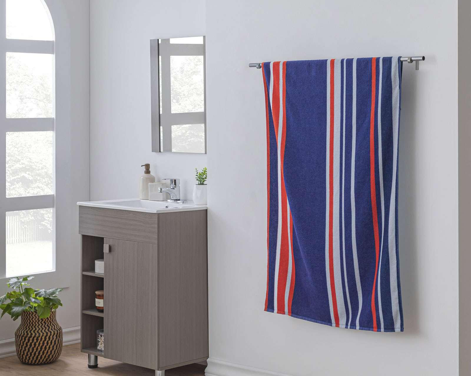 Foto 5 pulgar | Toalla de Medio Baño Velour Azul