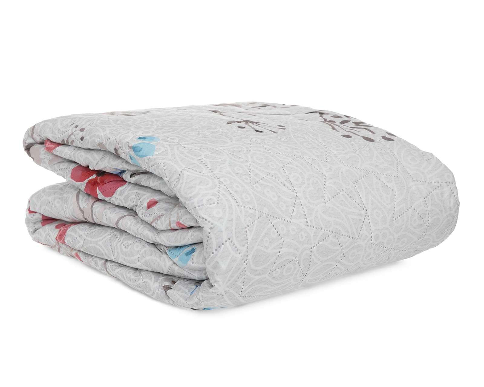 Colcha Providencia Matrimonial Floral Salmón Beige/Salmón 3 Piezas