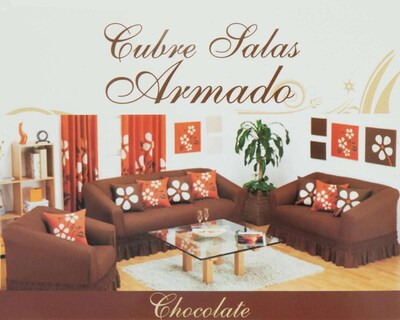 Foto 5 | Cubre Sala Chocolate 3 Piezas